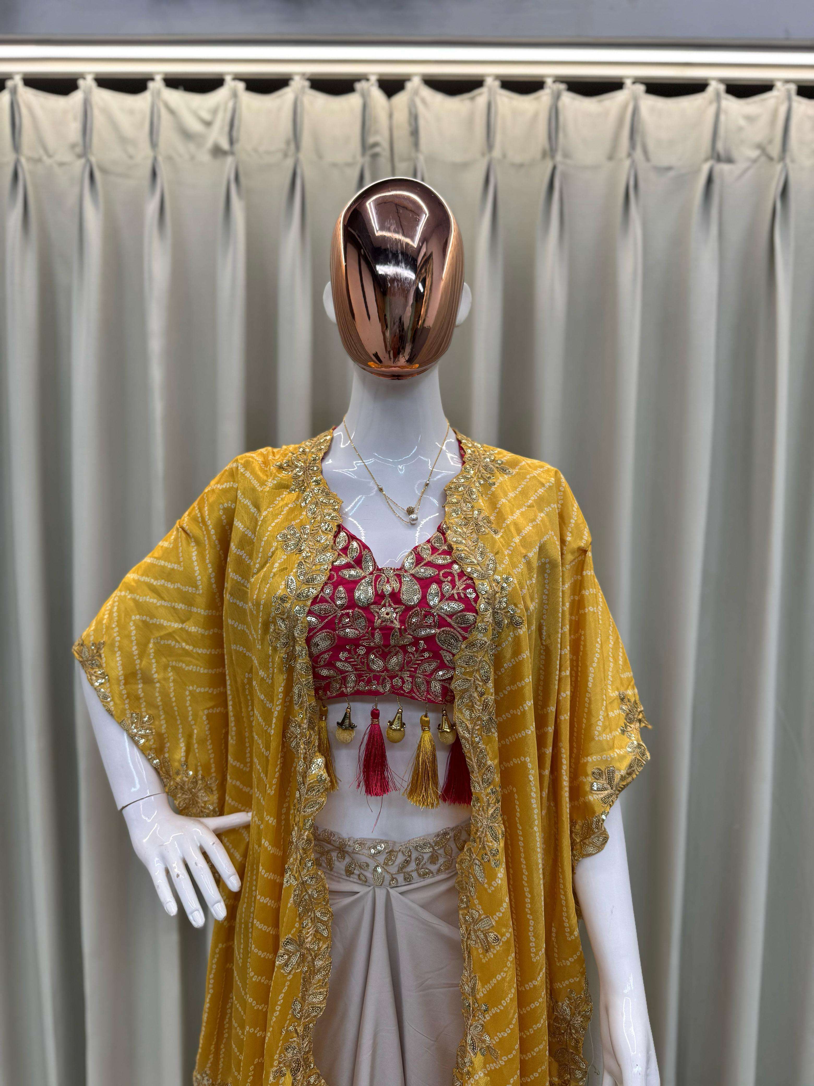 BE 308 SILK DESIGNER PARTY WEAR INDO WESTERN DRESS