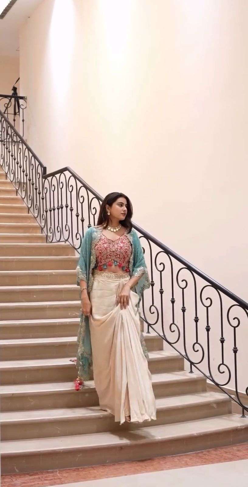 BE 308 SILK DESIGNER PARTY WEAR INDO WESTERN DRESS