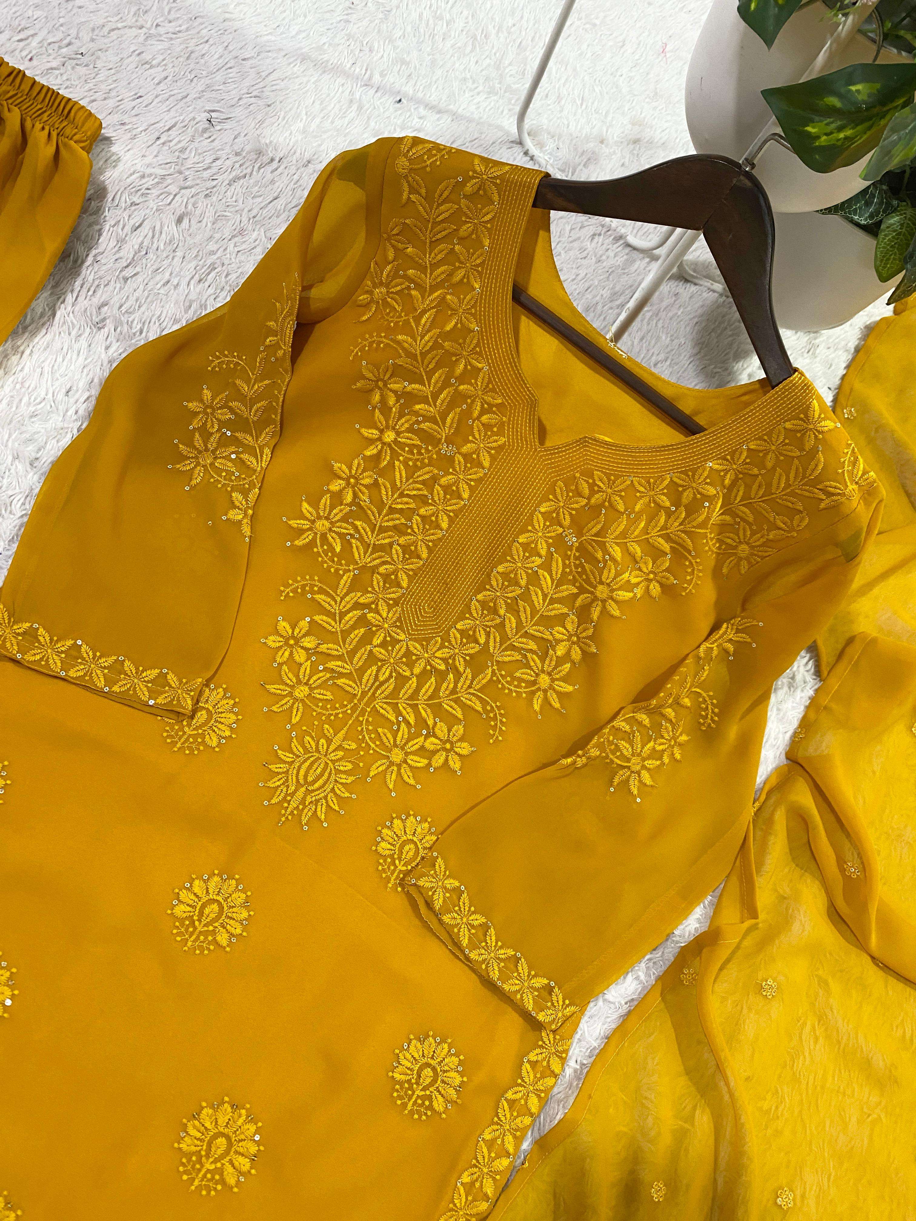 BE 456 GEORGETTE SEQUENCE EMBROIDERY DESIGNER WORK PARTY WEAR LADIES SUIT