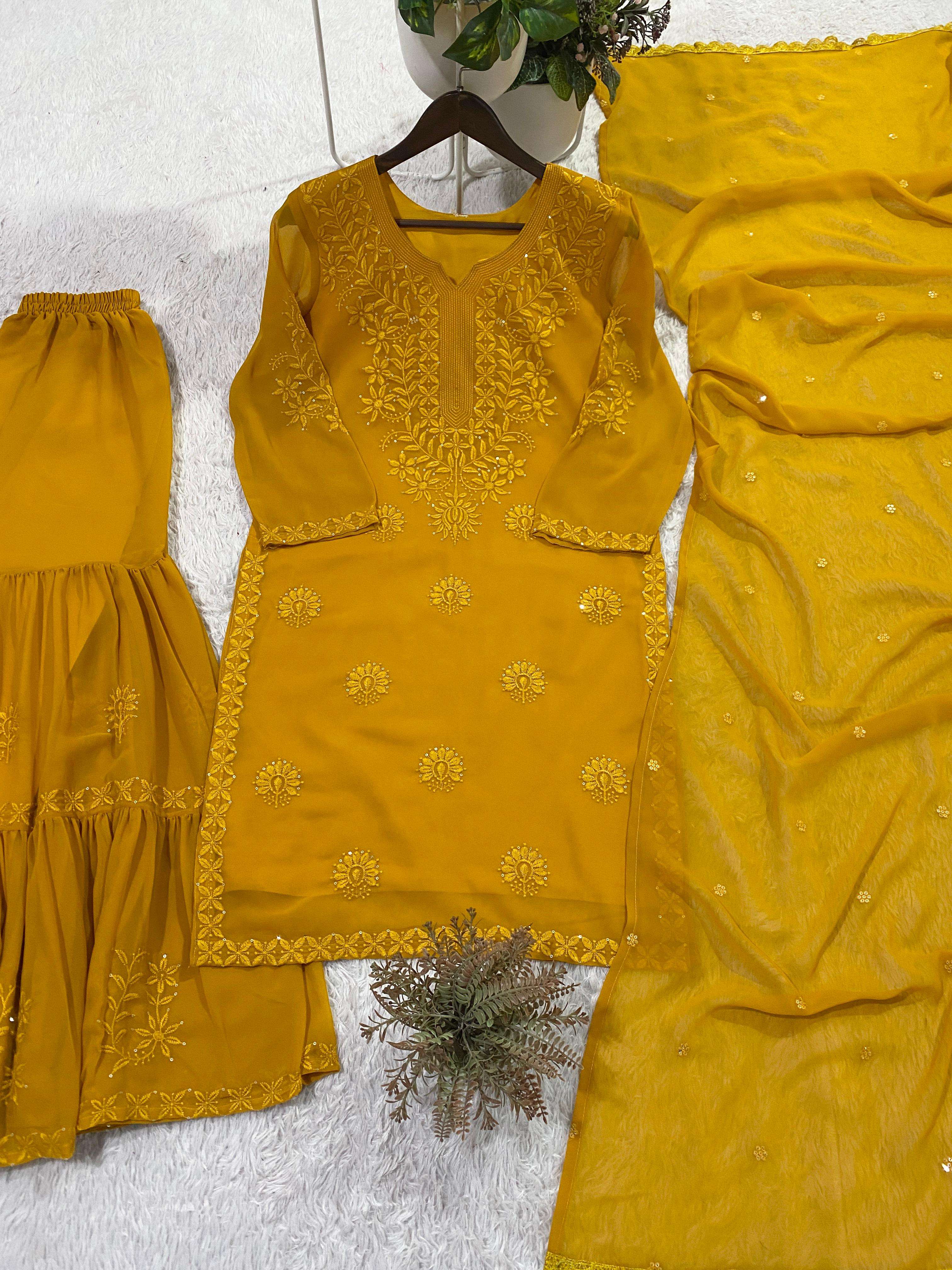 BE 456 GEORGETTE SEQUENCE EMBROIDERY DESIGNER WORK PARTY WEAR LADIES SUIT