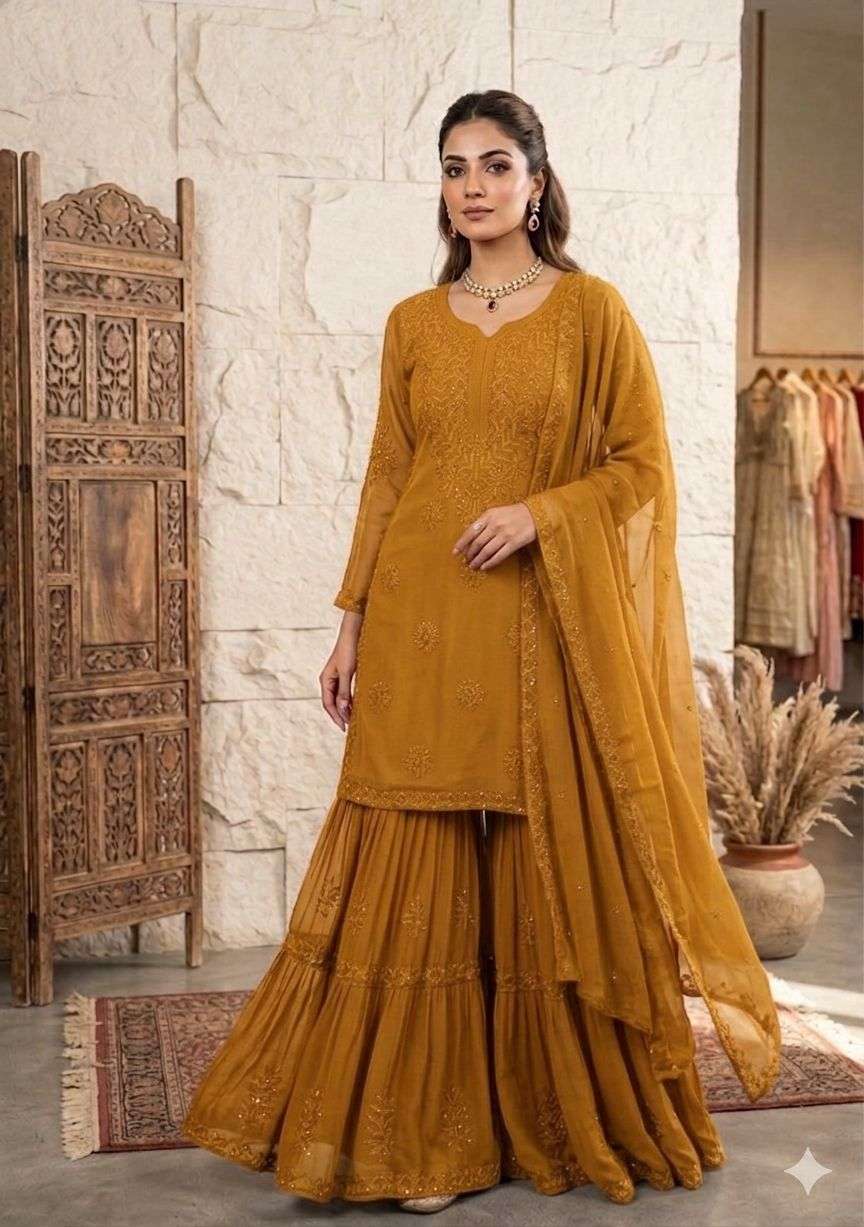 BE 456 GEORGETTE SEQUENCE EMBROIDERY DESIGNER WORK PARTY WEAR LADIES SUIT