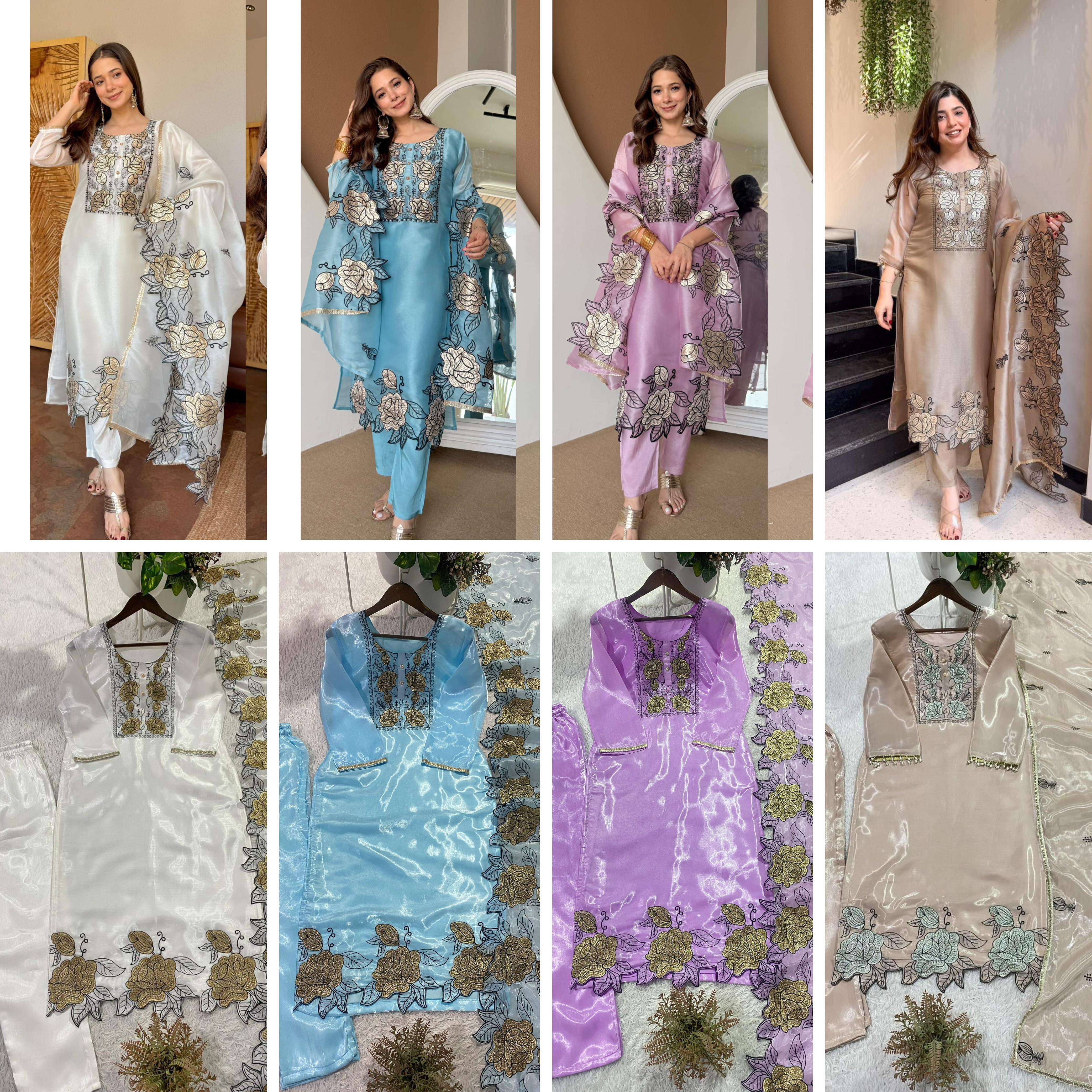 BE 464 JIMMY CHOO SILK FABRIC PREETY LOOK DESIGNER WORK LADIES SUIT