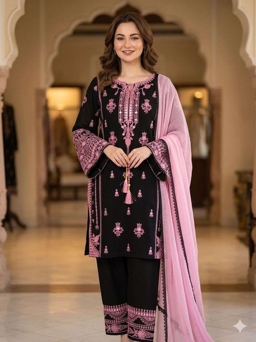 BE 465 RAYON EMBROIDERY DESIGNER WORK PARTY WEAR LADIES SUIT