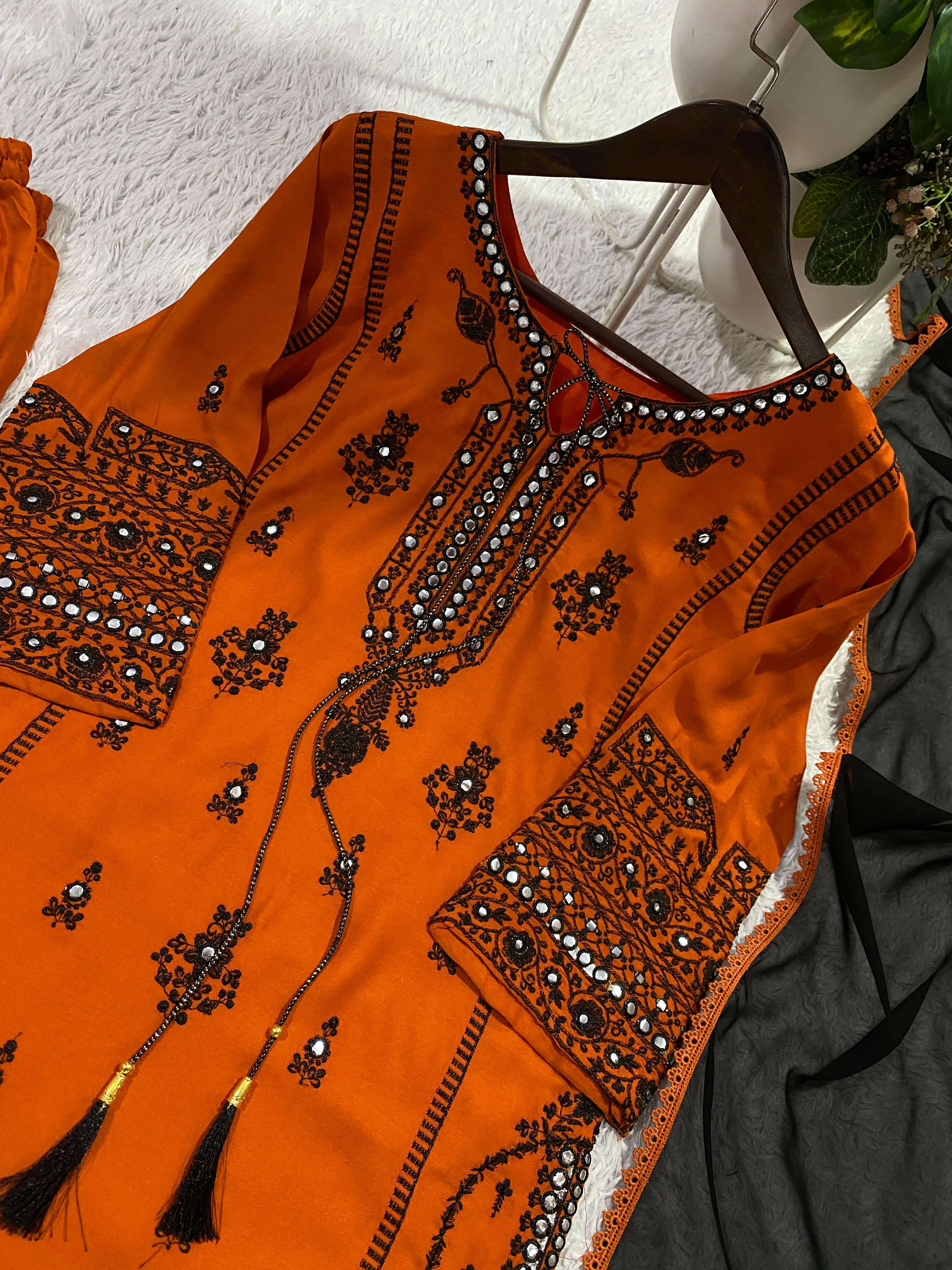 BE 465 RAYON EMBROIDERY DESIGNER WORK PARTY WEAR LADIES SUIT