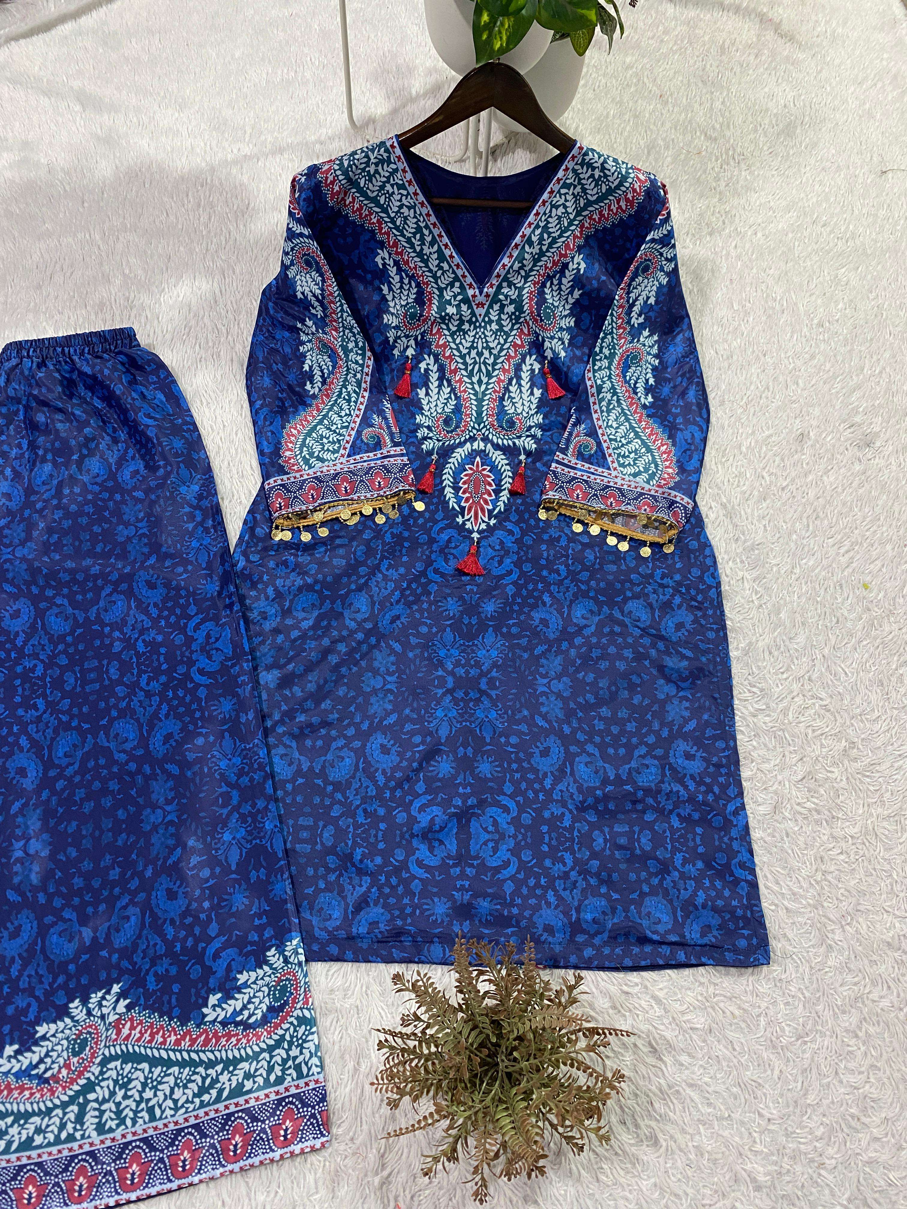 BE 468 CREPE SILK  DESIGNER PRINTED CO-ORD SET
