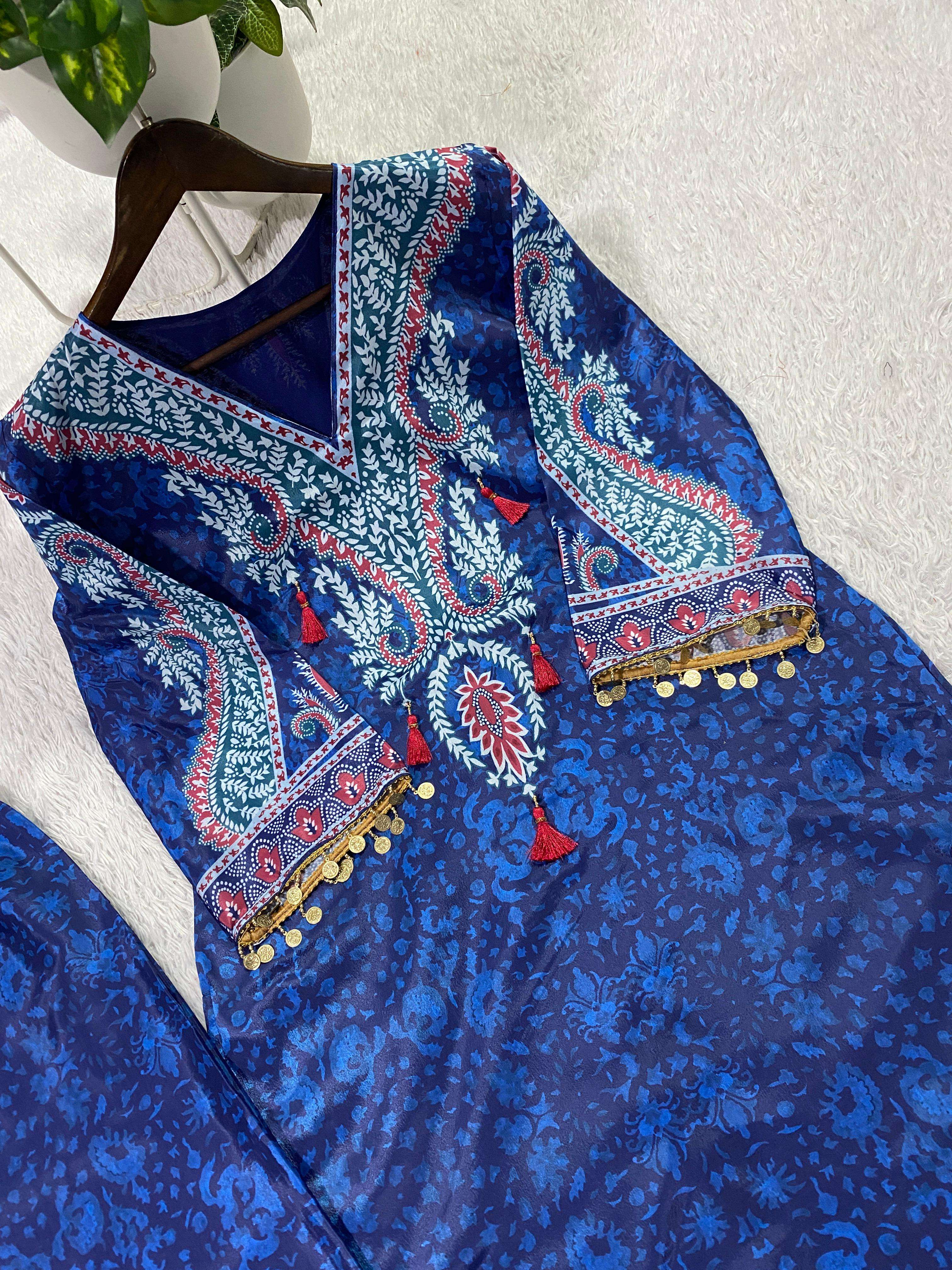 BE 468 CREPE SILK  DESIGNER PRINTED CO-ORD SET