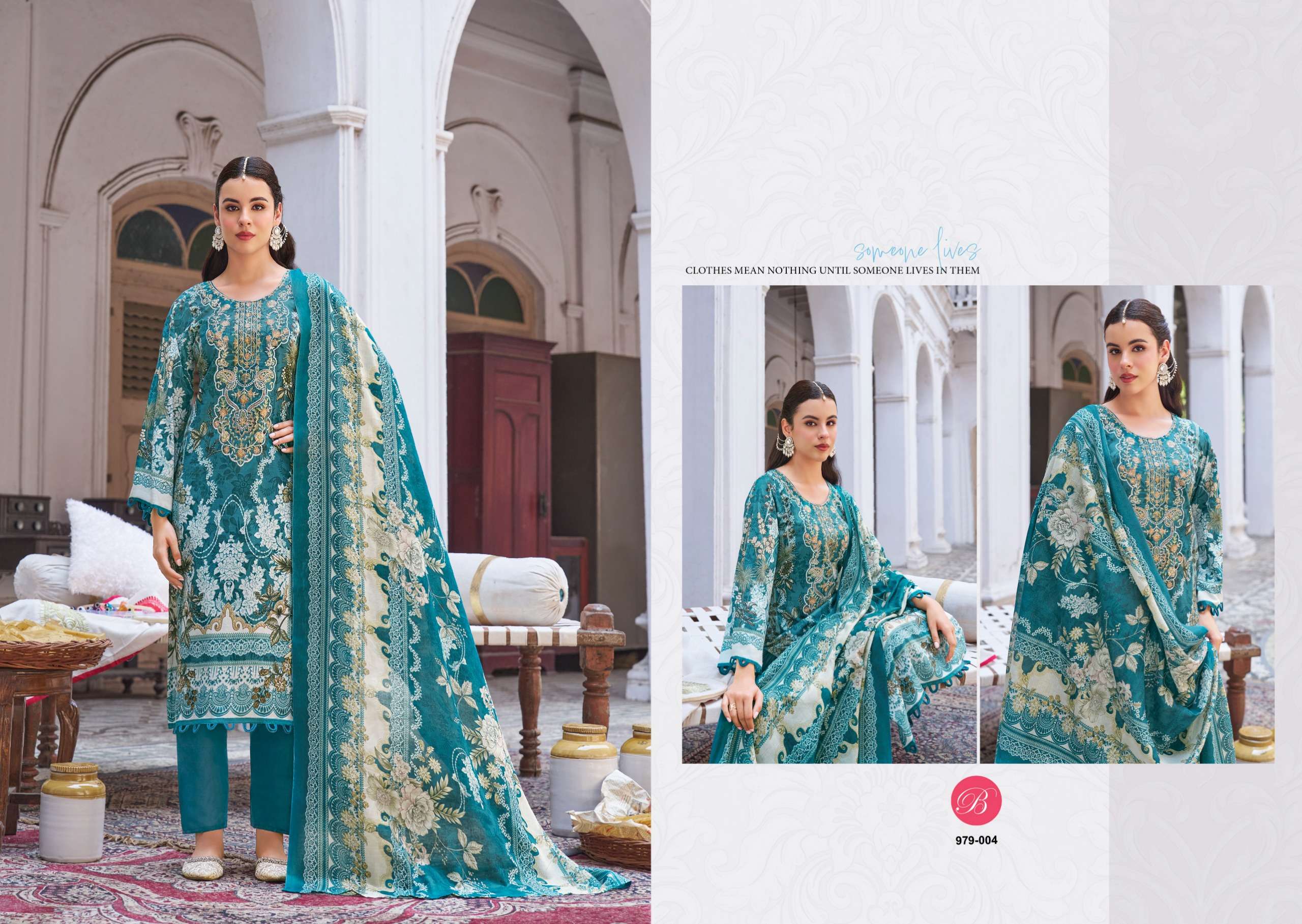 BELLIZA DESIGNER STUDIO NAIRA VOL 142 COTTON DIGITAL PRINTS WITH FANCY WORK SUIT