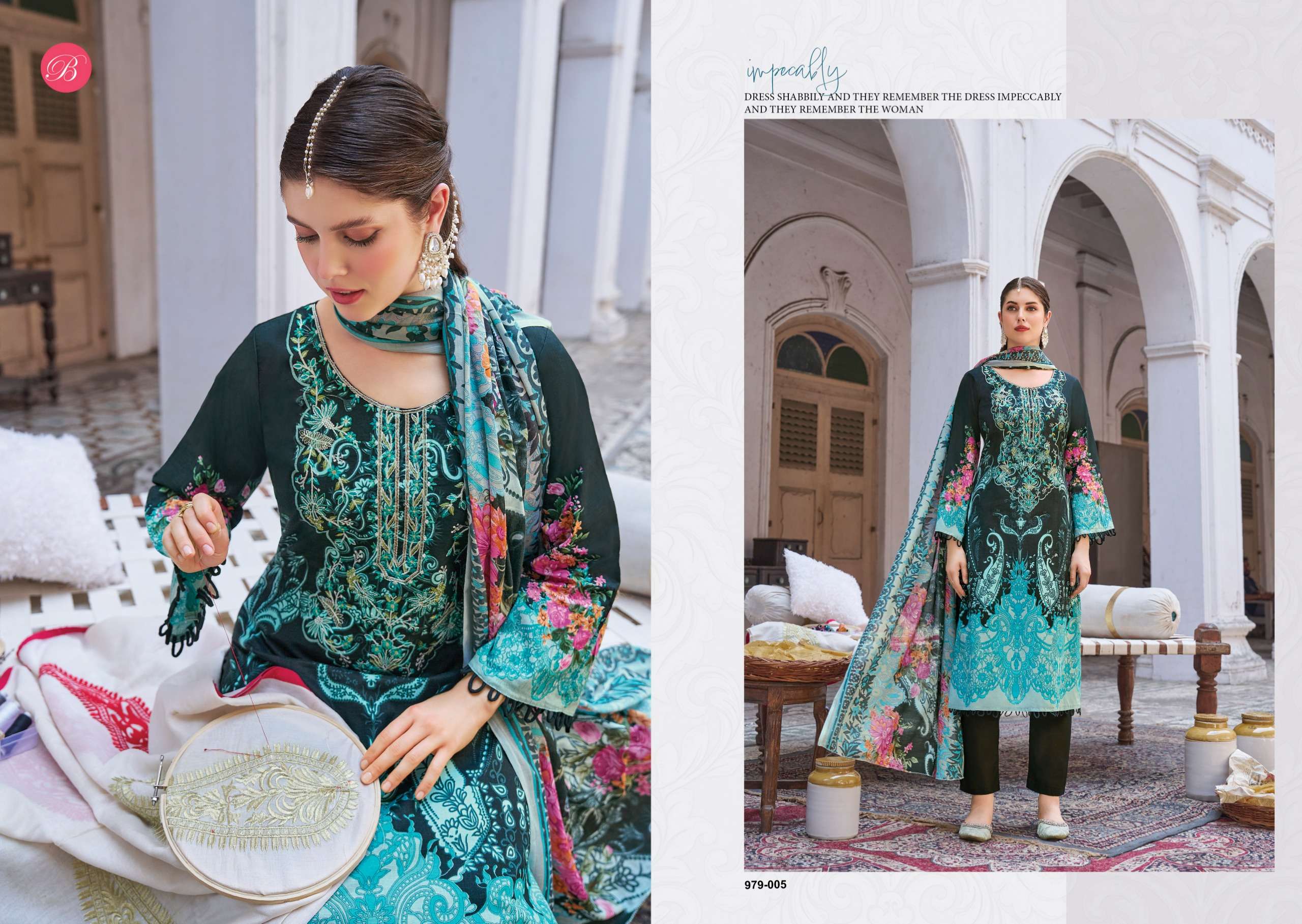 BELLIZA DESIGNER STUDIO NAIRA VOL 142 COTTON DIGITAL PRINTS WITH FANCY WORK SUIT