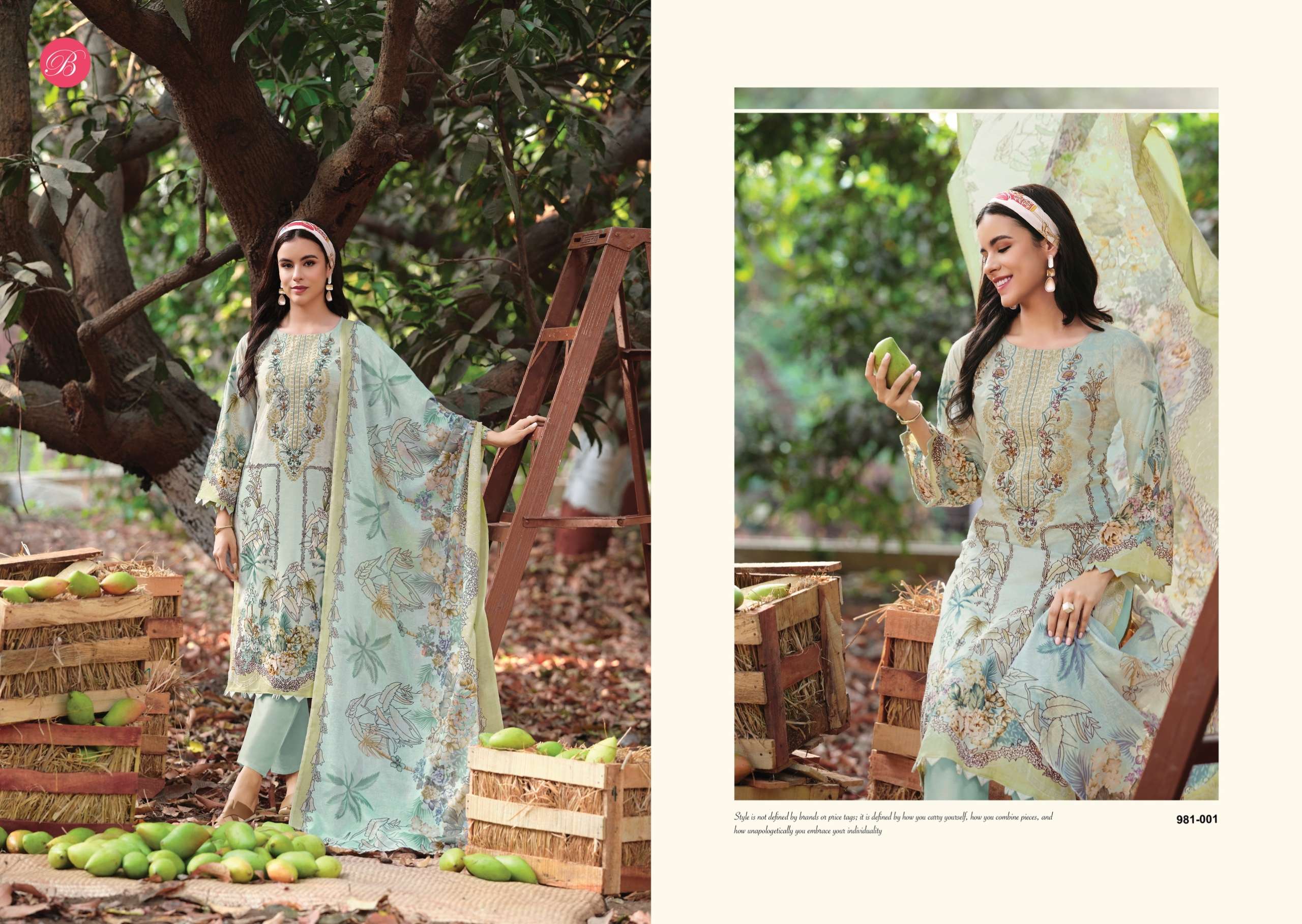 BELLIZA DESIGNER STUDIO NAIRA VOL 143 COTTON DIGITAL PRINTS WITH FANCY WORK SUI