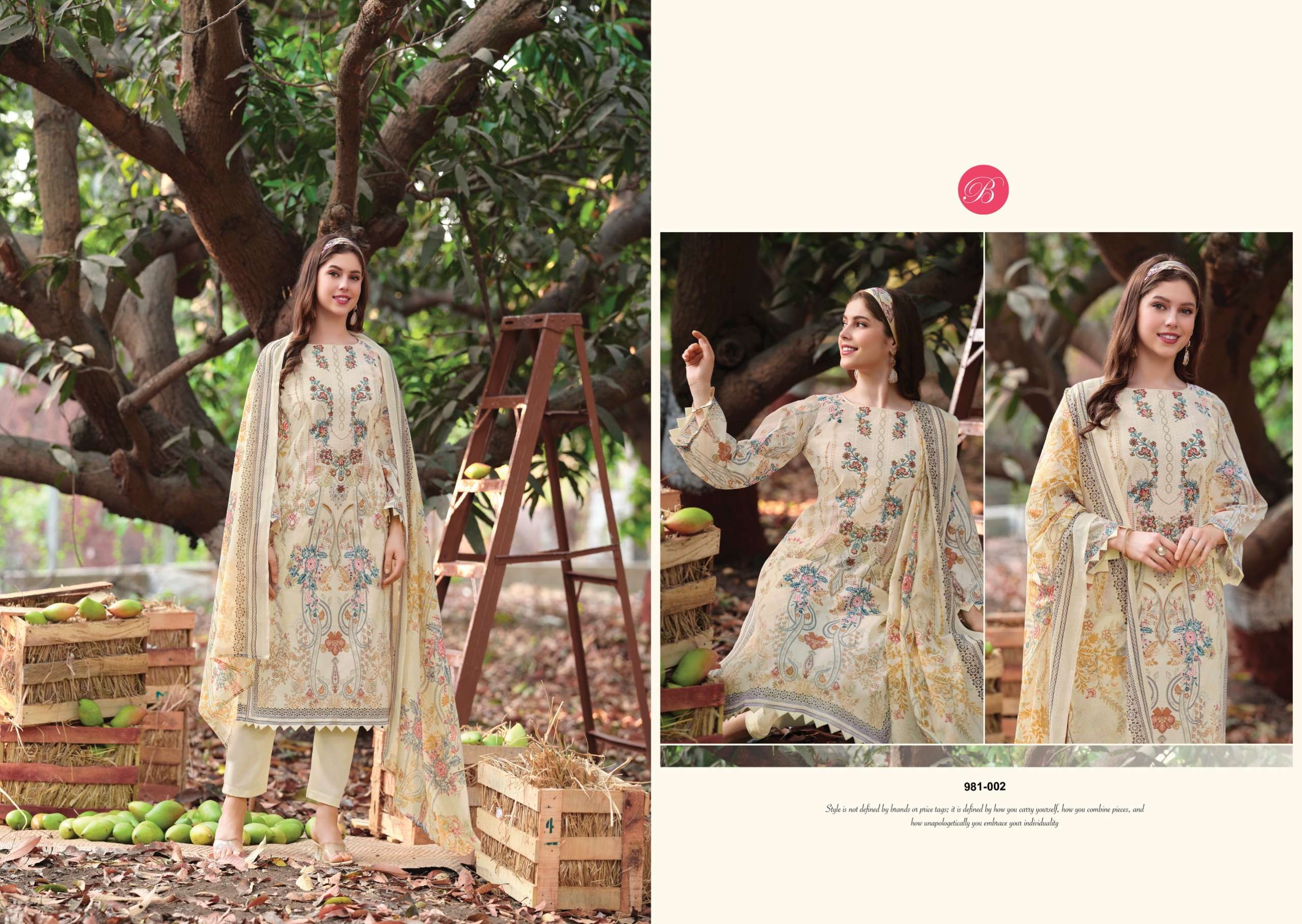 BELLIZA DESIGNER STUDIO NAIRA VOL 143 COTTON DIGITAL PRINTS WITH FANCY WORK SUI