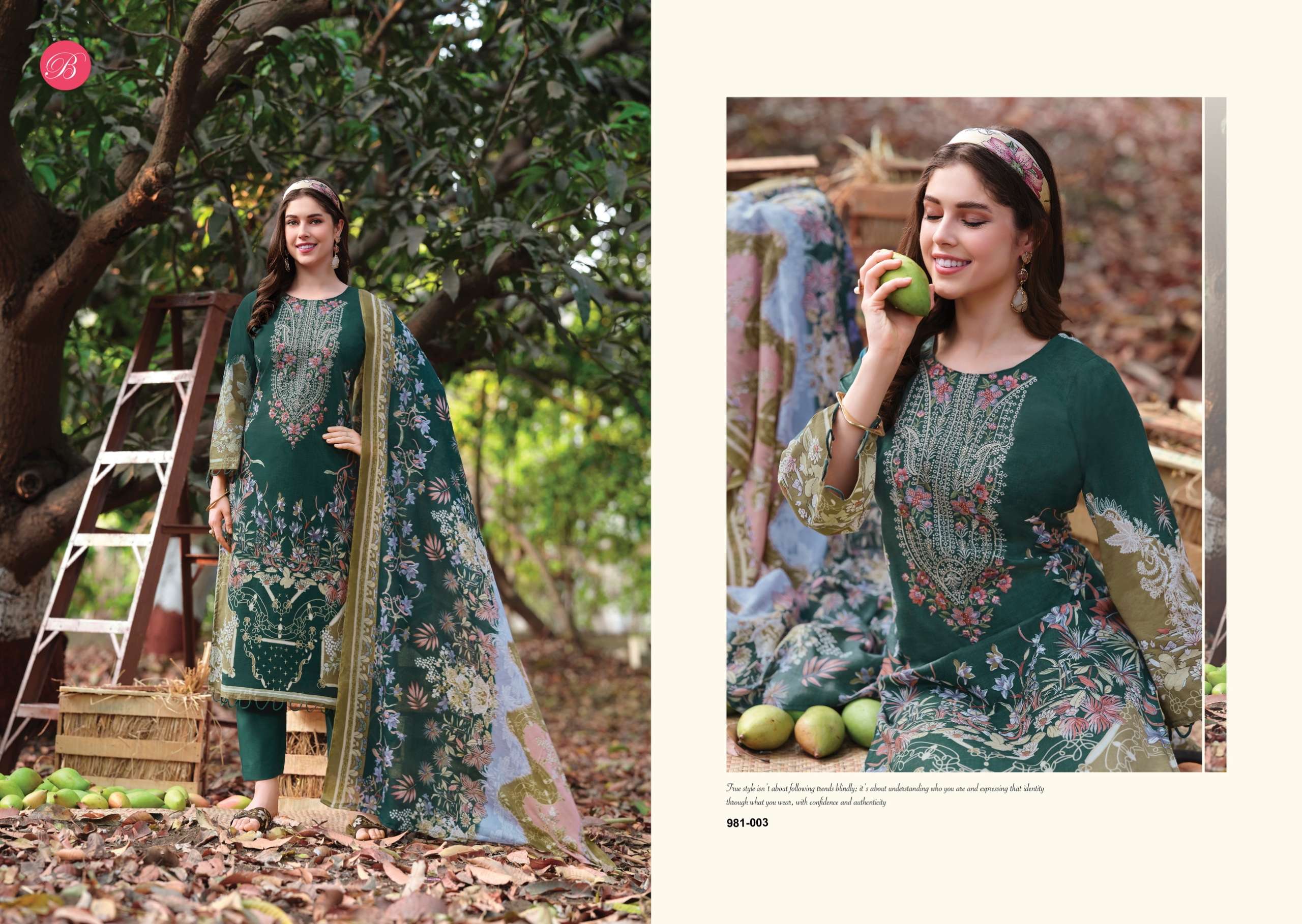 BELLIZA DESIGNER STUDIO NAIRA VOL 143 COTTON DIGITAL PRINTS WITH FANCY WORK SUI