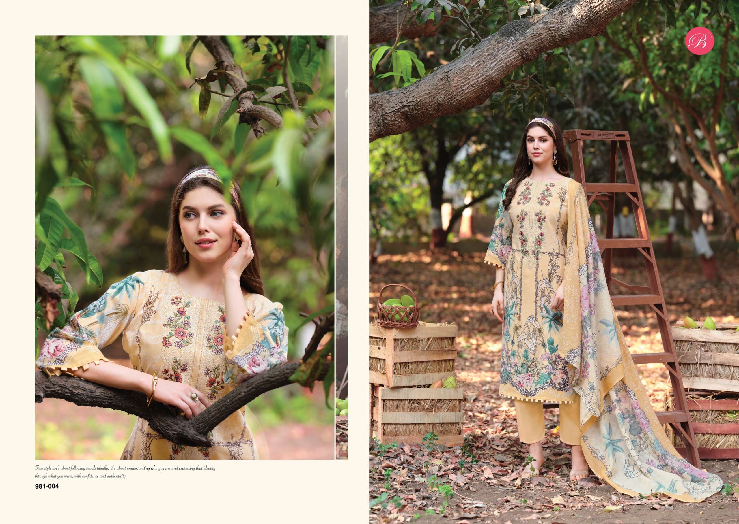BELLIZA DESIGNER STUDIO NAIRA VOL 143 COTTON DIGITAL PRINTS WITH FANCY WORK SUI