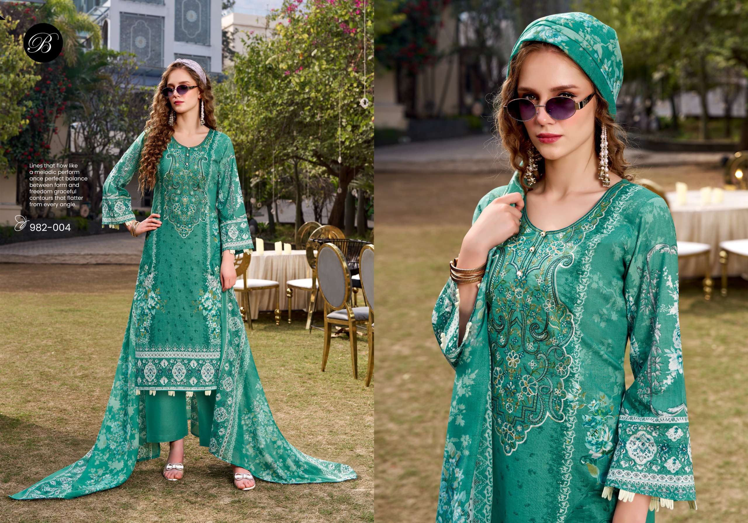 BELLIZA DESIGNER STUDIO NAIRA VOL 144 COTTON DIGITAL PRINTS WITH FANCY WORK SUIT