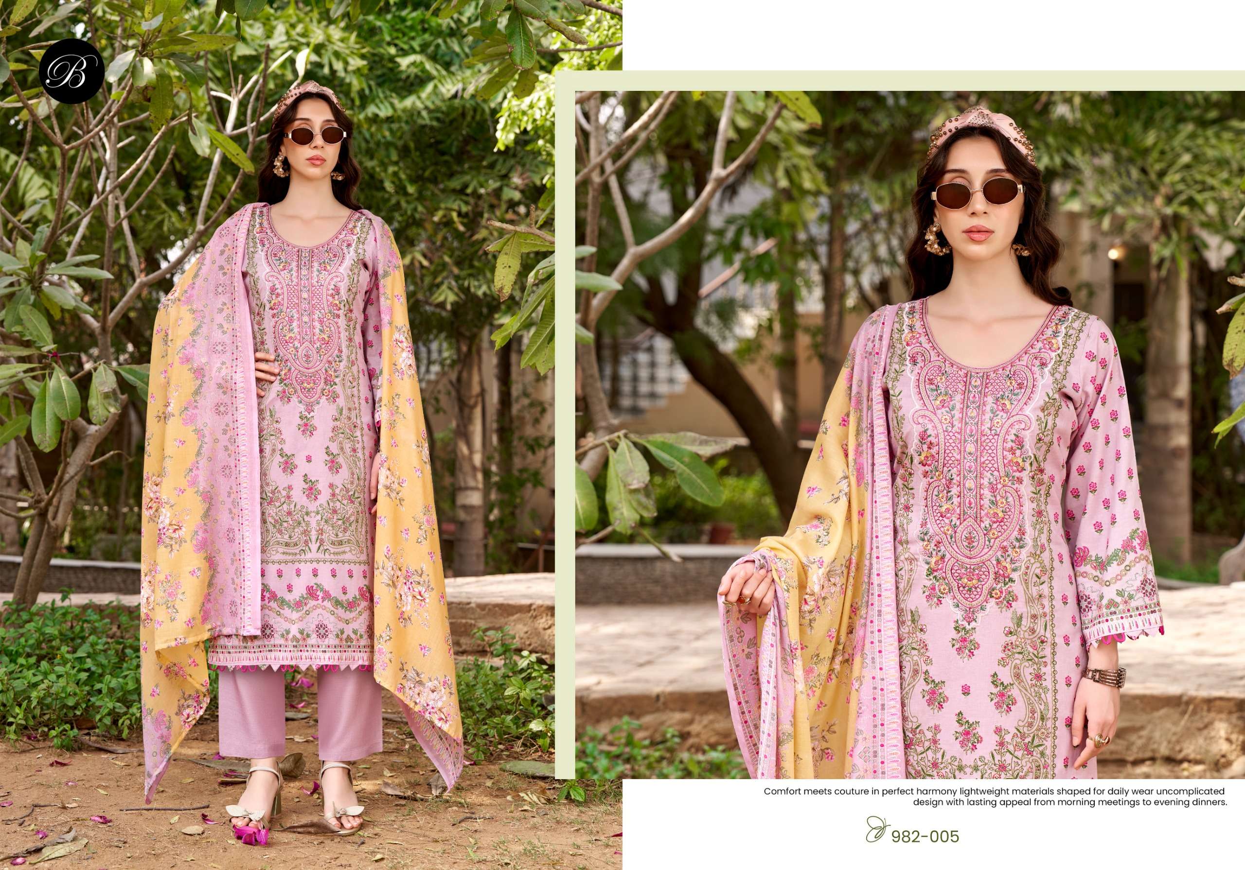BELLIZA DESIGNER STUDIO NAIRA VOL 144 COTTON DIGITAL PRINTS WITH FANCY WORK SUIT