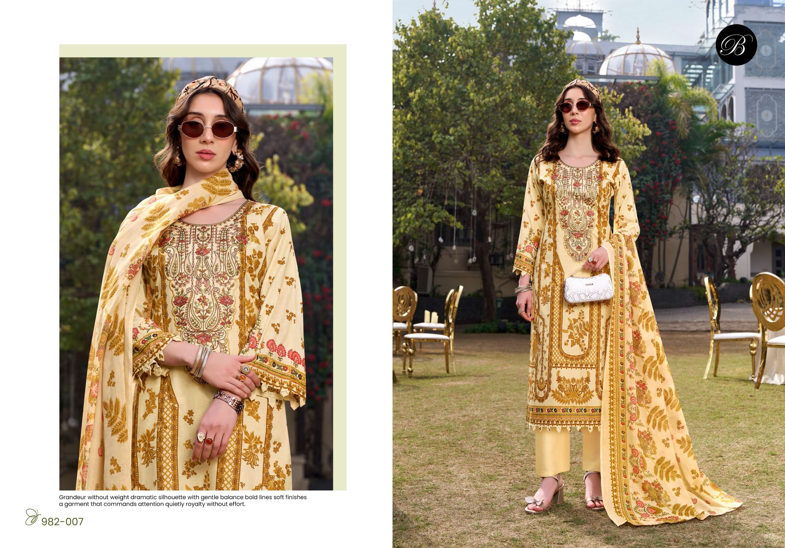 BELLIZA DESIGNER STUDIO NAIRA VOL 144 COTTON DIGITAL PRINTS WITH FANCY WORK SUIT