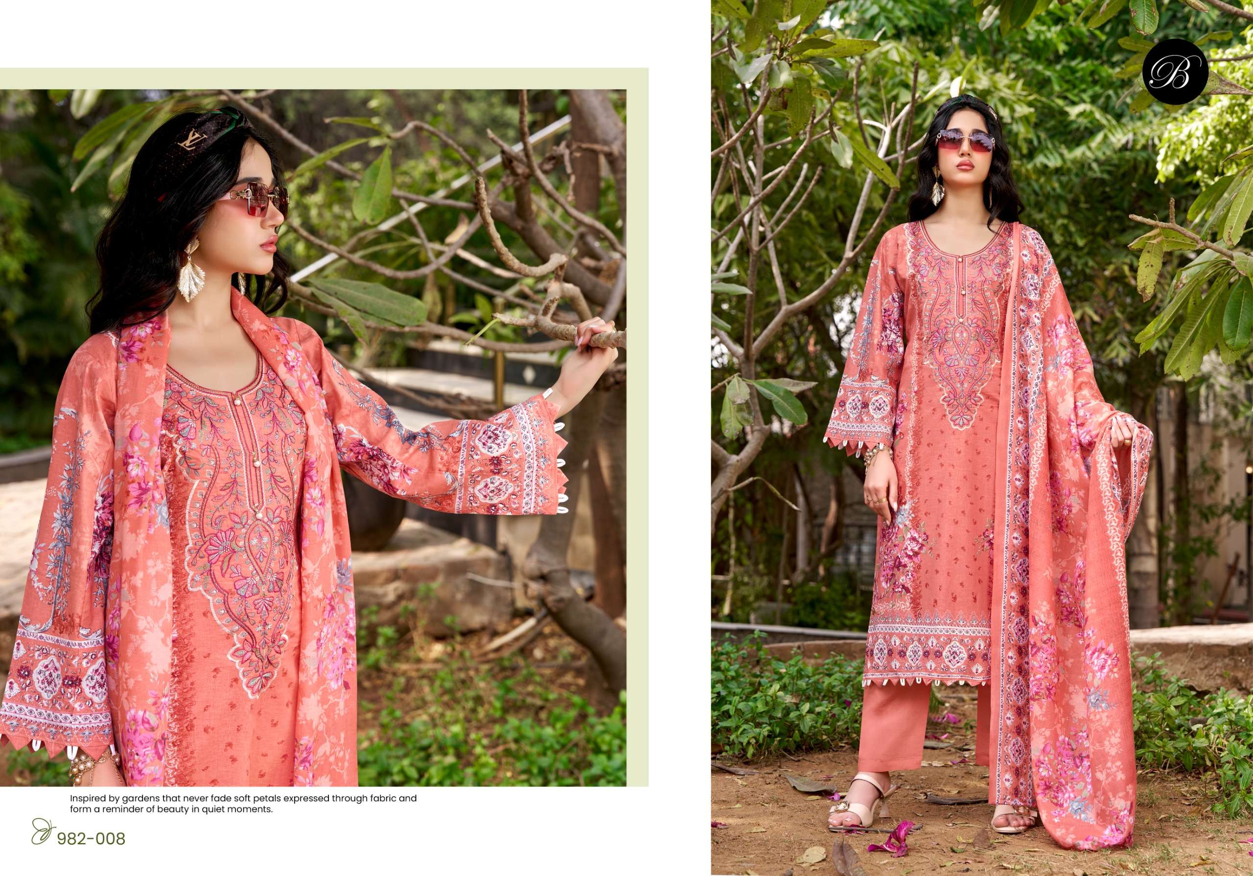 BELLIZA DESIGNER STUDIO NAIRA VOL 144 COTTON DIGITAL PRINTS WITH FANCY WORK SUIT