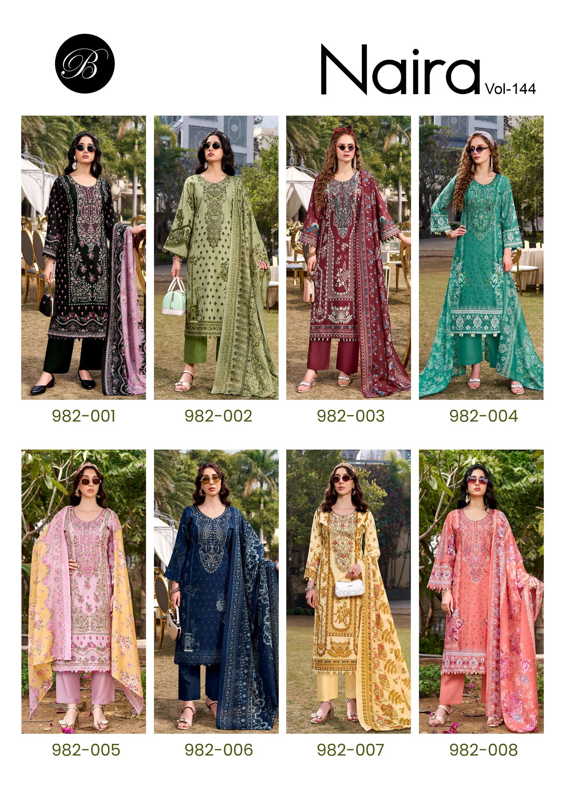 BELLIZA DESIGNER STUDIO NAIRA VOL 144 COTTON DIGITAL PRINTS WITH FANCY WORK SUIT