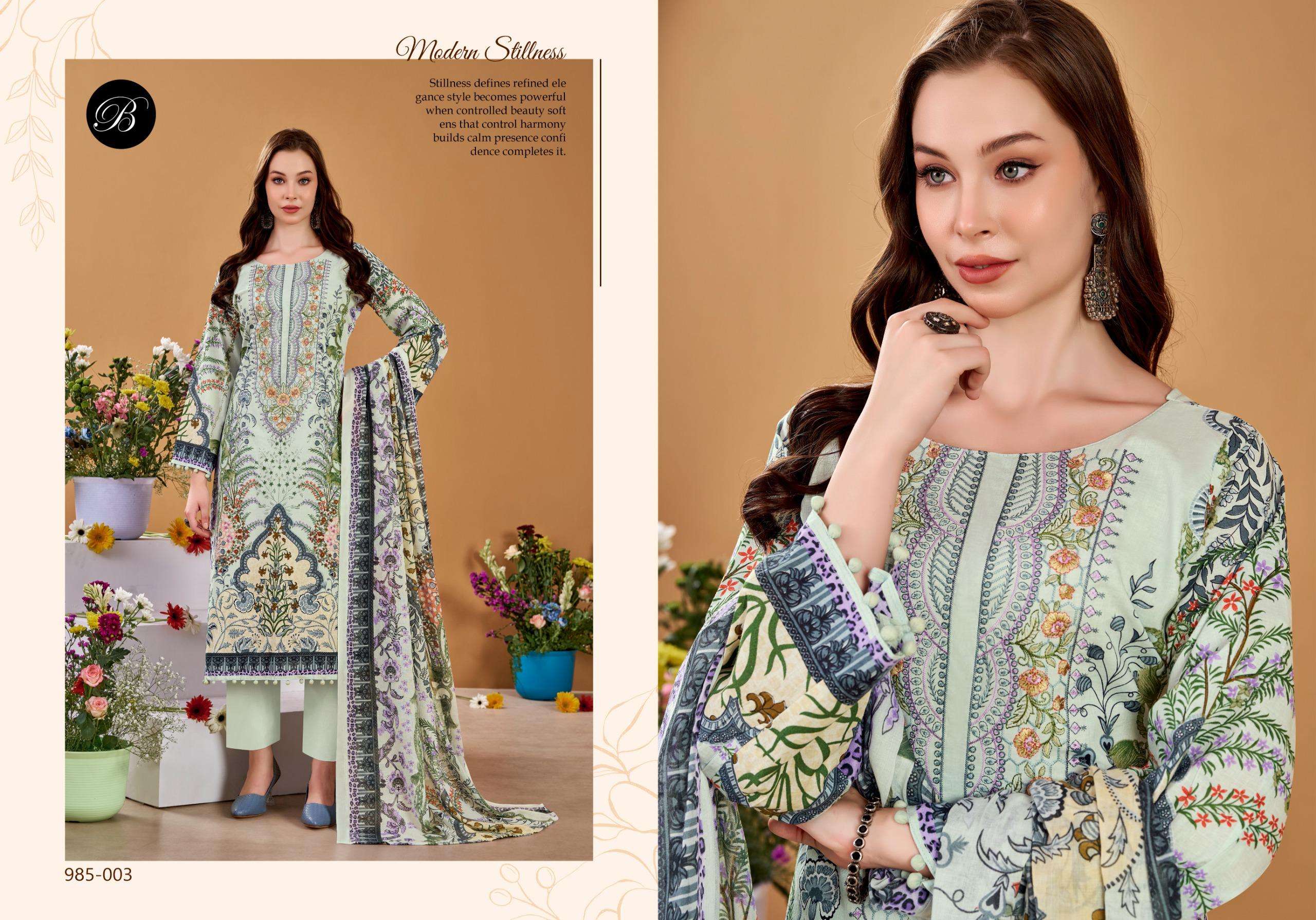 BELLIZA DESIGNER STUDIO NAIRA VOL 145 COTTON DIGITAL PRINTS WITH FANCY WORK SUIT