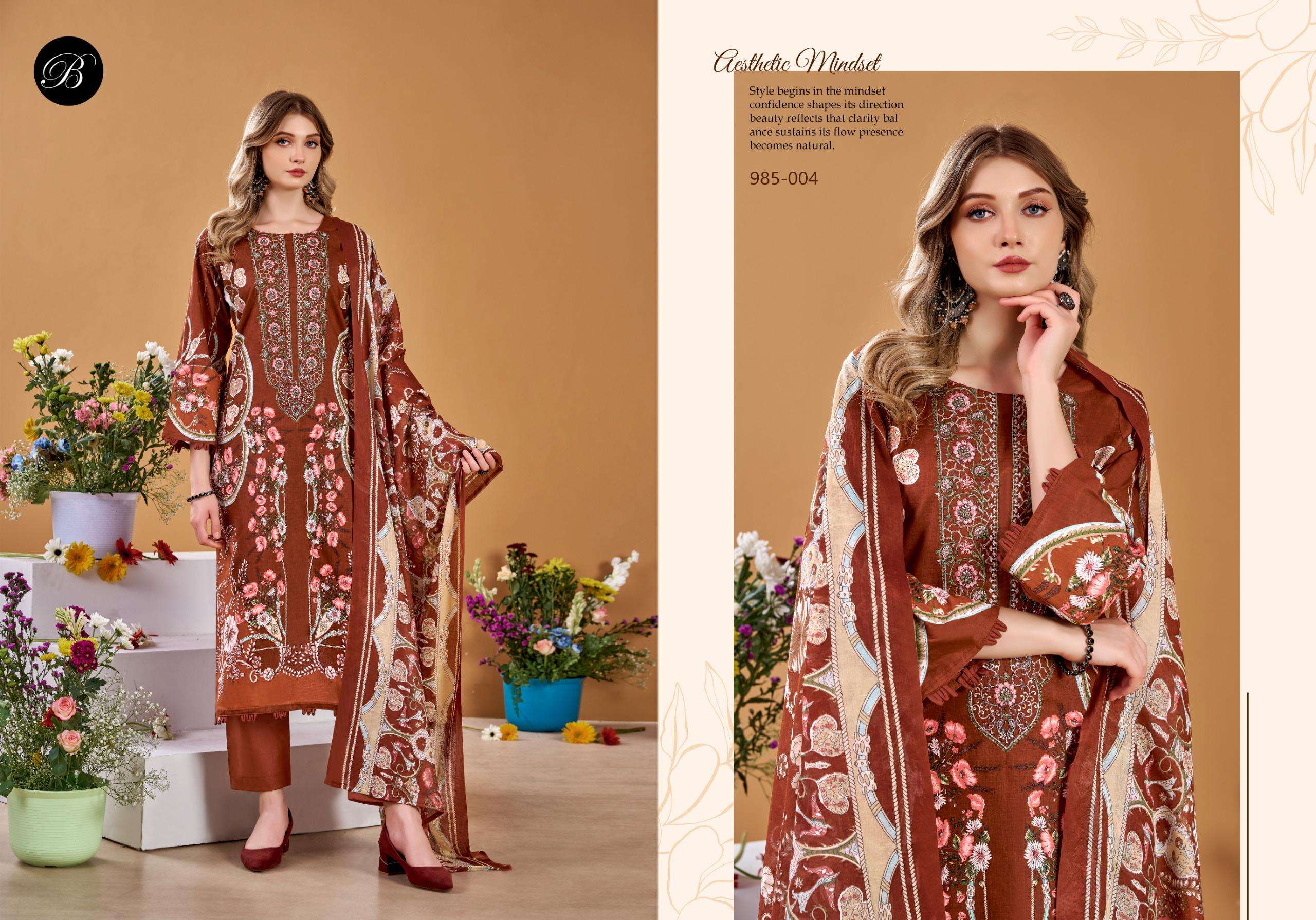 BELLIZA DESIGNER STUDIO NAIRA VOL 145 COTTON DIGITAL PRINTS WITH FANCY WORK SUIT
