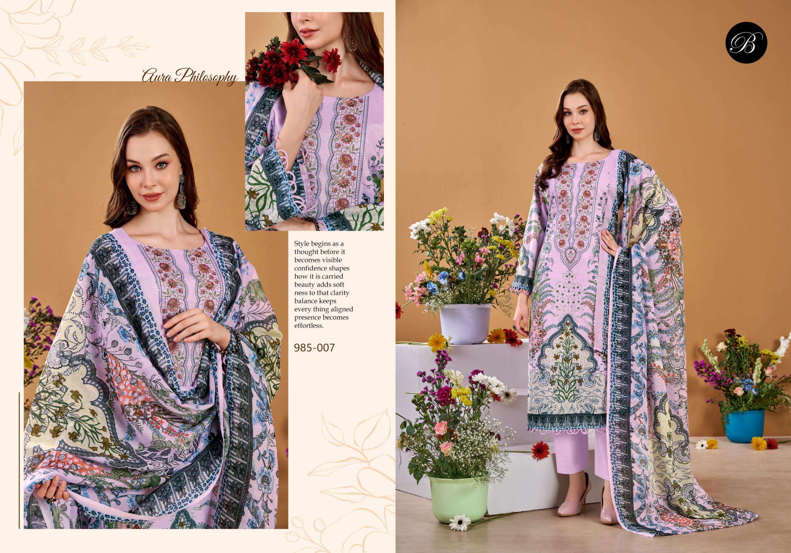 BELLIZA DESIGNER STUDIO NAIRA VOL 145 COTTON DIGITAL PRINTS WITH FANCY WORK SUIT