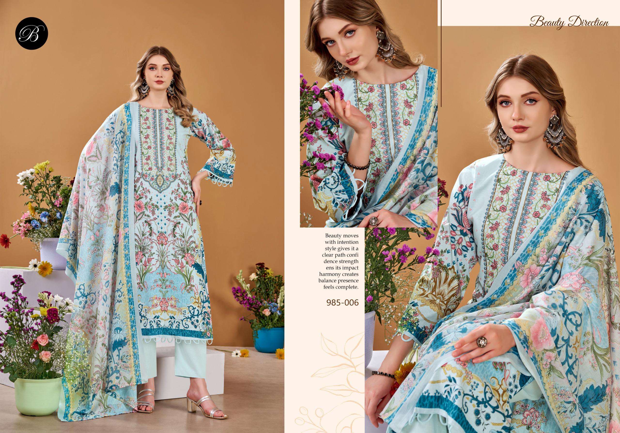 BELLIZA DESIGNER STUDIO NAIRA VOL 145 COTTON DIGITAL PRINTS WITH FANCY WORK SUIT