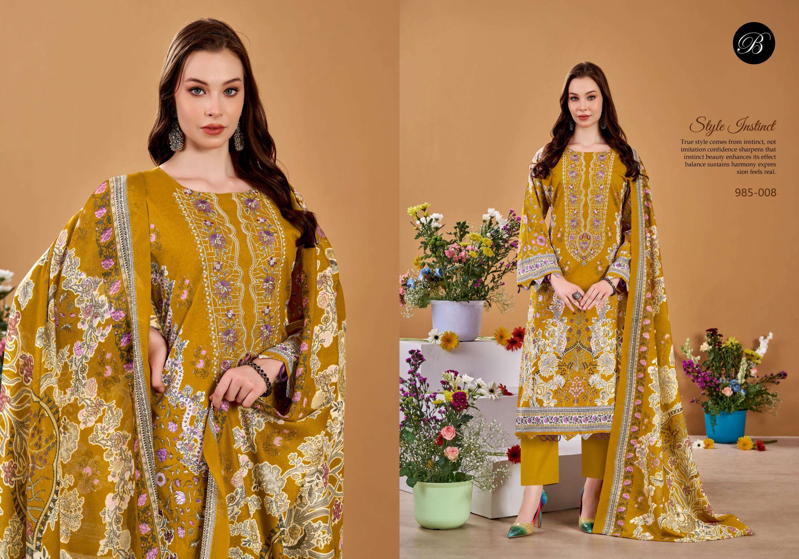 BELLIZA DESIGNER STUDIO NAIRA VOL 145 COTTON DIGITAL PRINTS WITH FANCY WORK SUIT