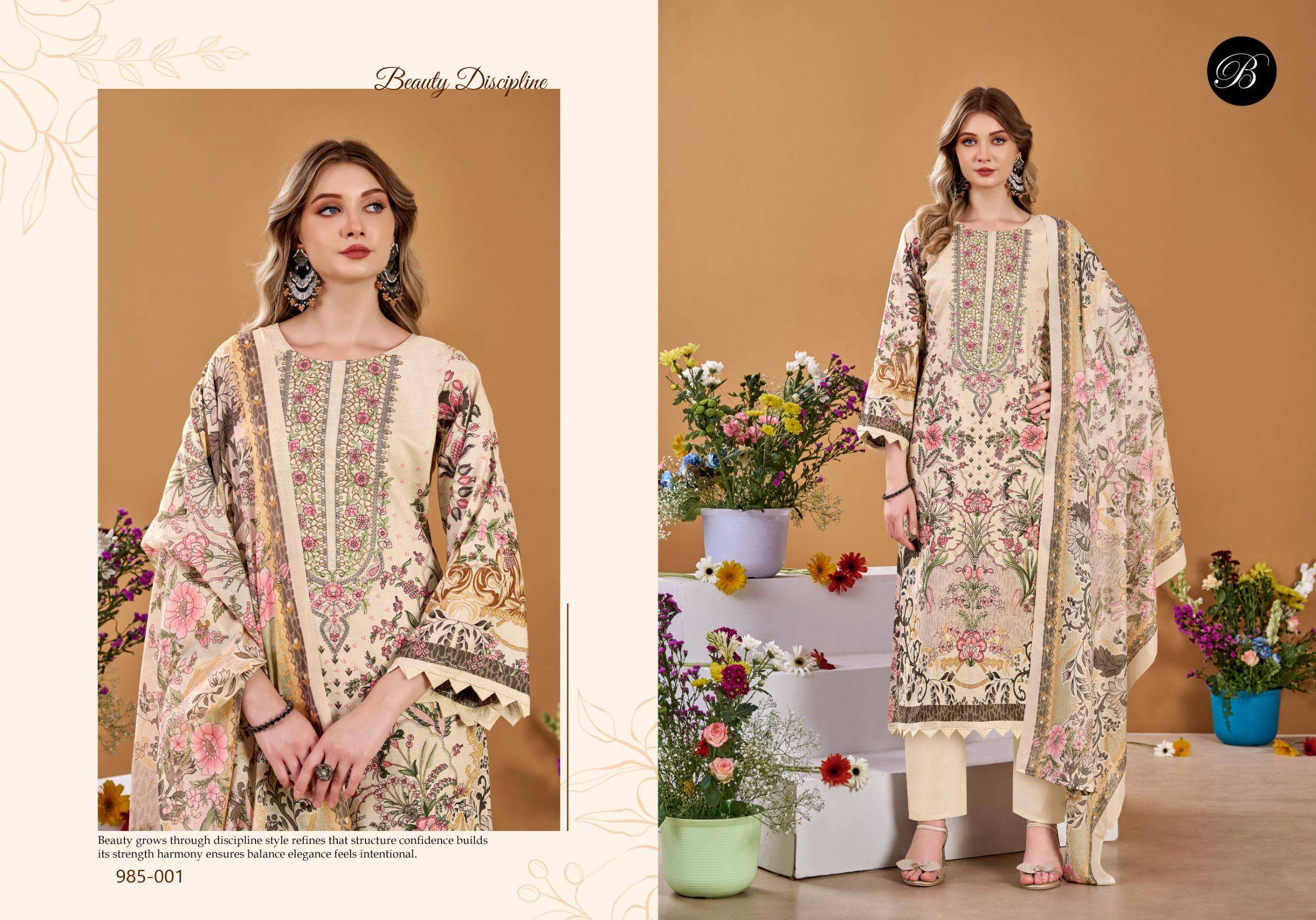 BELLIZA DESIGNER STUDIO NAIRA VOL 145 COTTON DIGITAL PRINTS WITH FANCY WORK SUIT