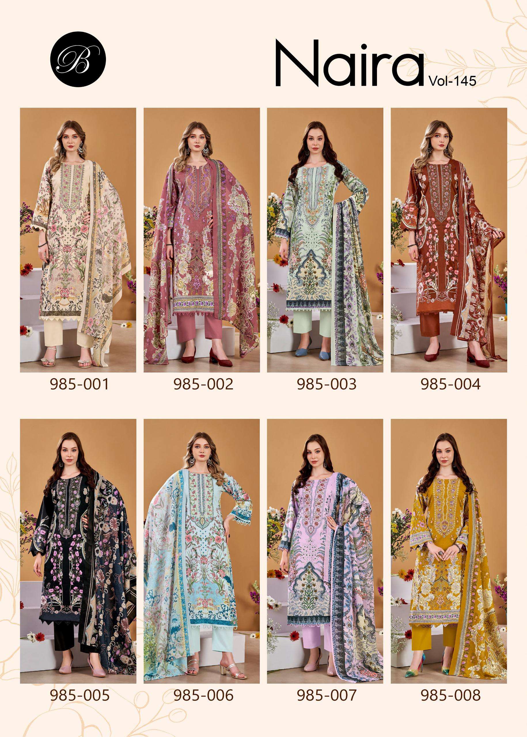 BELLIZA DESIGNER STUDIO NAIRA VOL 145 COTTON DIGITAL PRINTS WITH FANCY WORK SUIT