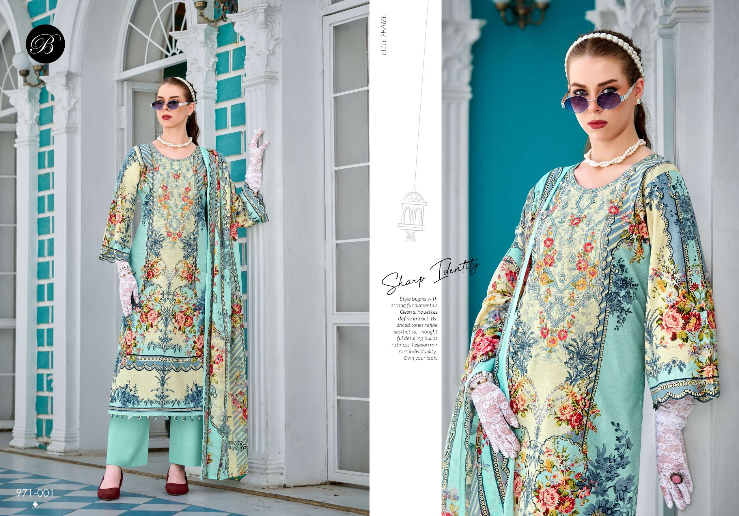 BELLIZA DESIGNER STUDIO RIWAYAT VOL 17 VISCOSE DIGITAL PRINT WITH FANCY WORK SUIT