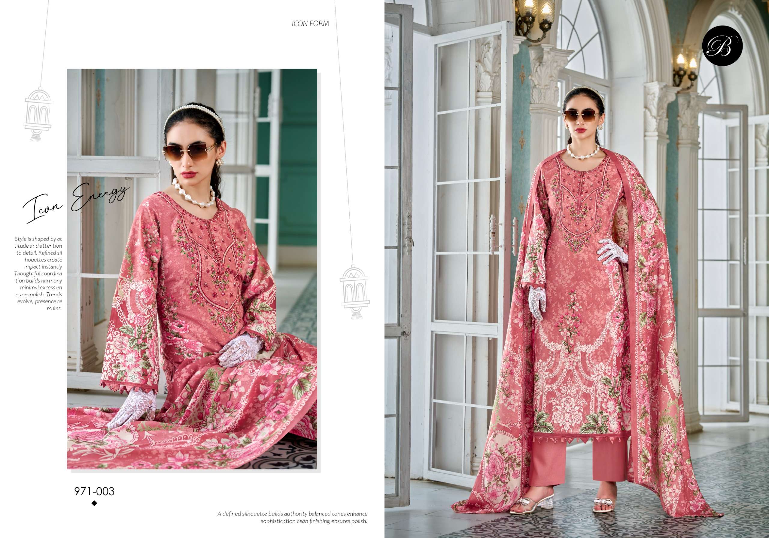 BELLIZA DESIGNER STUDIO RIWAYAT VOL 17 VISCOSE DIGITAL PRINT WITH FANCY WORK SUIT