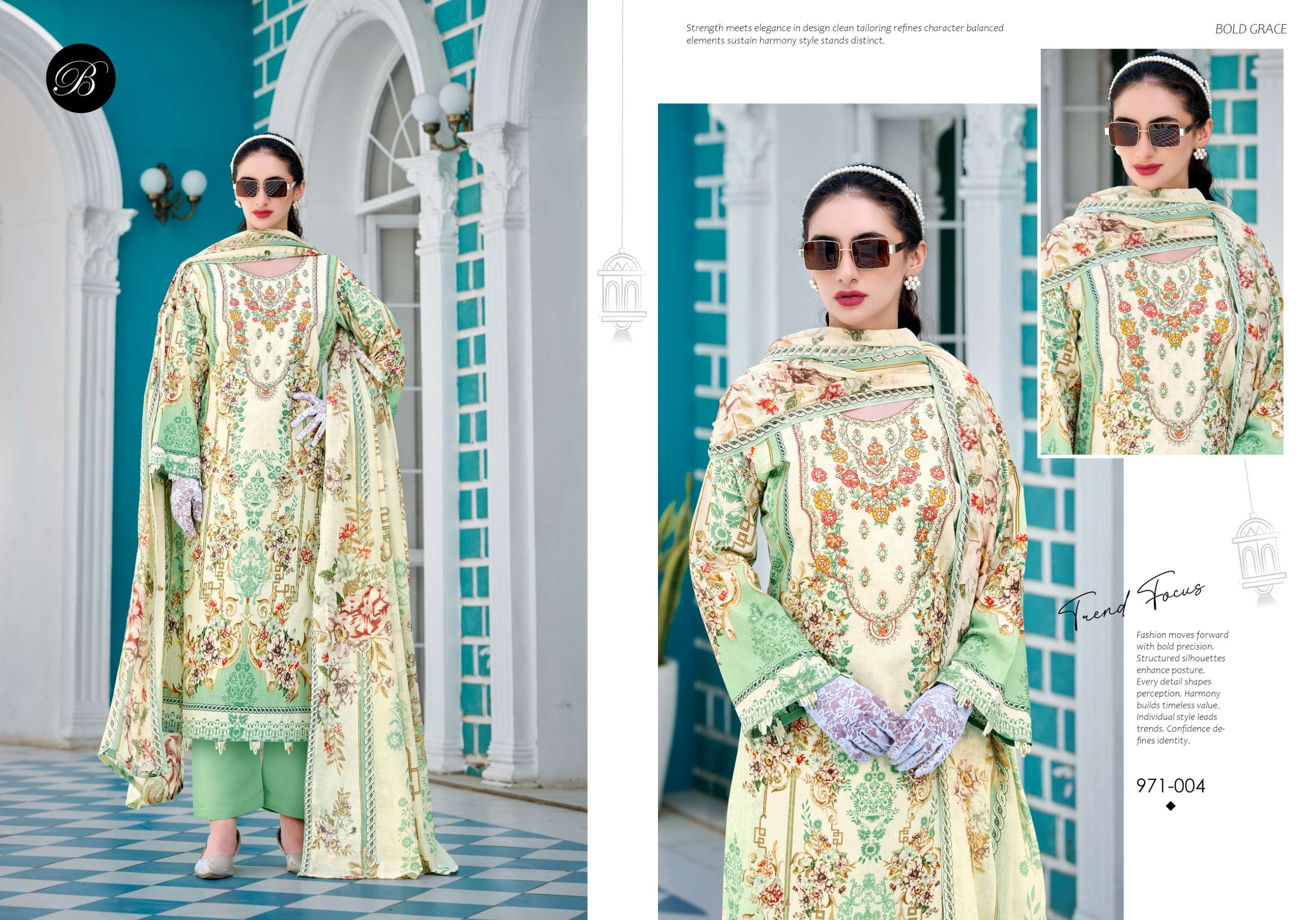 BELLIZA DESIGNER STUDIO RIWAYAT VOL 17 VISCOSE DIGITAL PRINT WITH FANCY WORK SUIT