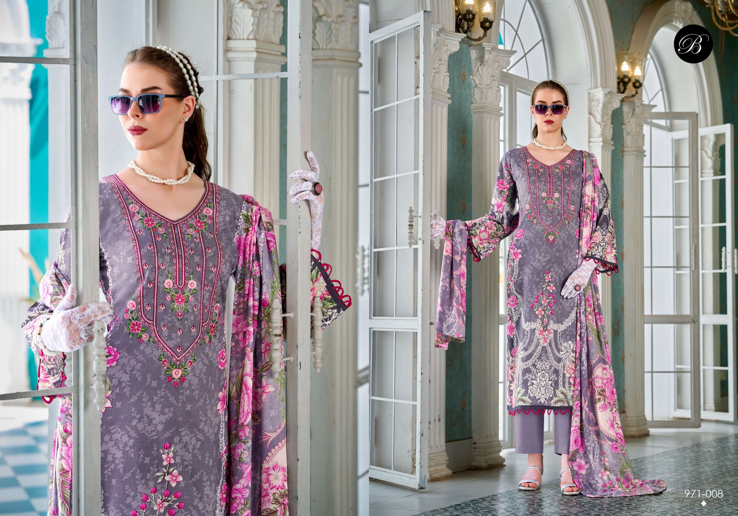 BELLIZA DESIGNER STUDIO RIWAYAT VOL 17 VISCOSE DIGITAL PRINT WITH FANCY WORK SUIT