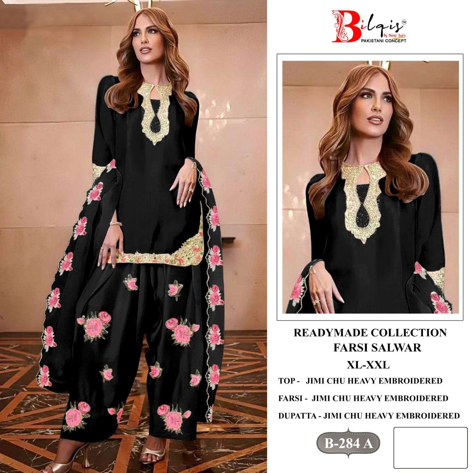 BILQIS B 284 HEAVY EMBROIDERED DESIGNER FESTIVE WEAR PAKISTANI SUIT