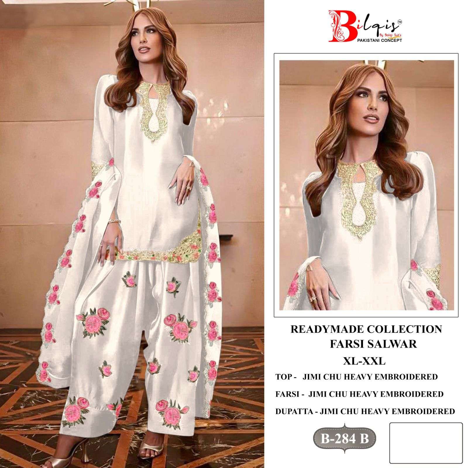 BILQIS B 284 HEAVY EMBROIDERED DESIGNER FESTIVE WEAR PAKISTANI SUIT