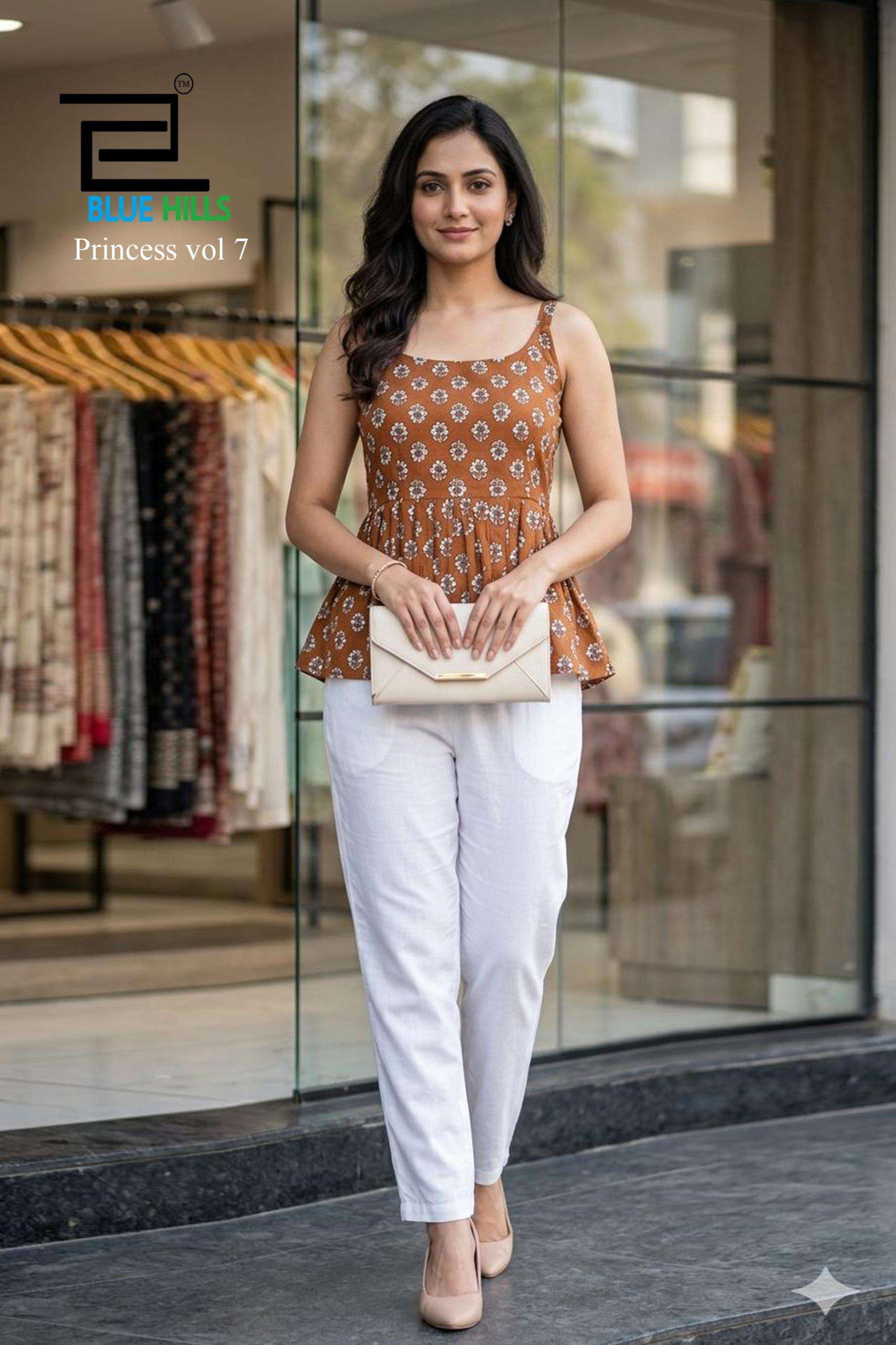 BLUE HILLS PRINCESS VOL 7 COTTON PRINTED LADIES SUMMER WEAR TOPS 