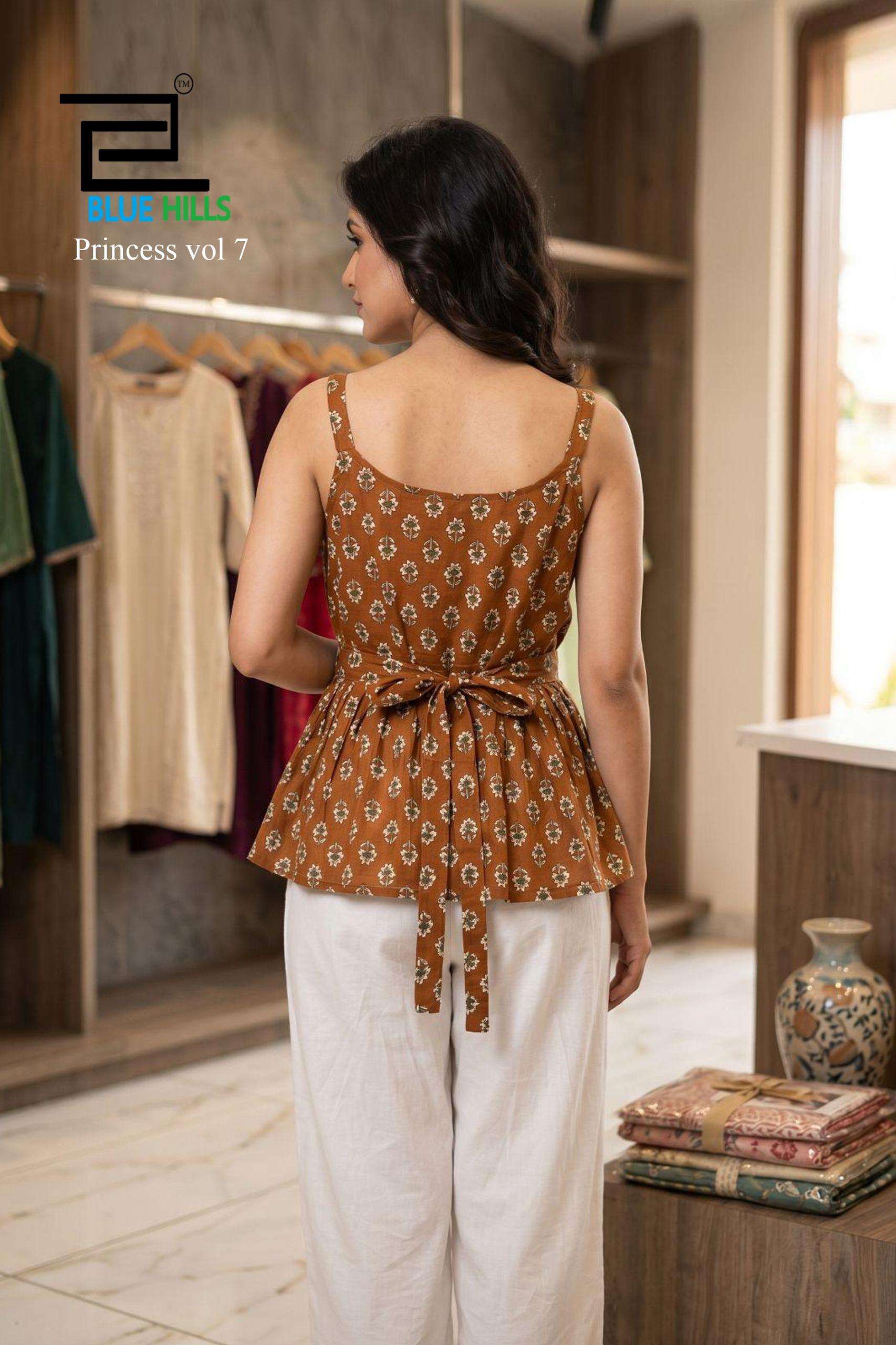 BLUE HILLS PRINCESS VOL 7 COTTON PRINTED LADIES SUMMER WEAR TOPS 