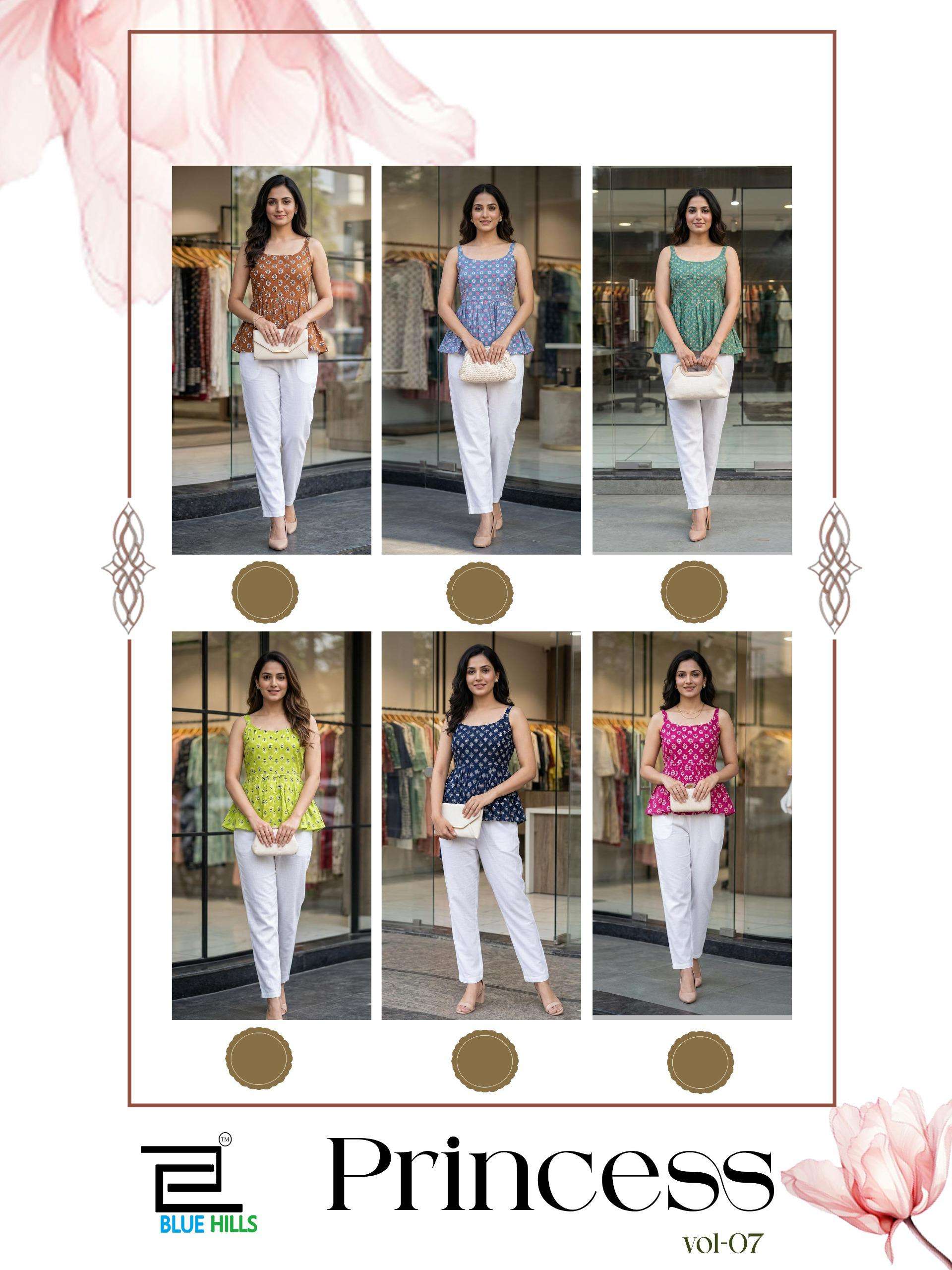BLUE HILLS PRINCESS VOL 7 COTTON PRINTED LADIES SUMMER WEAR TOPS 