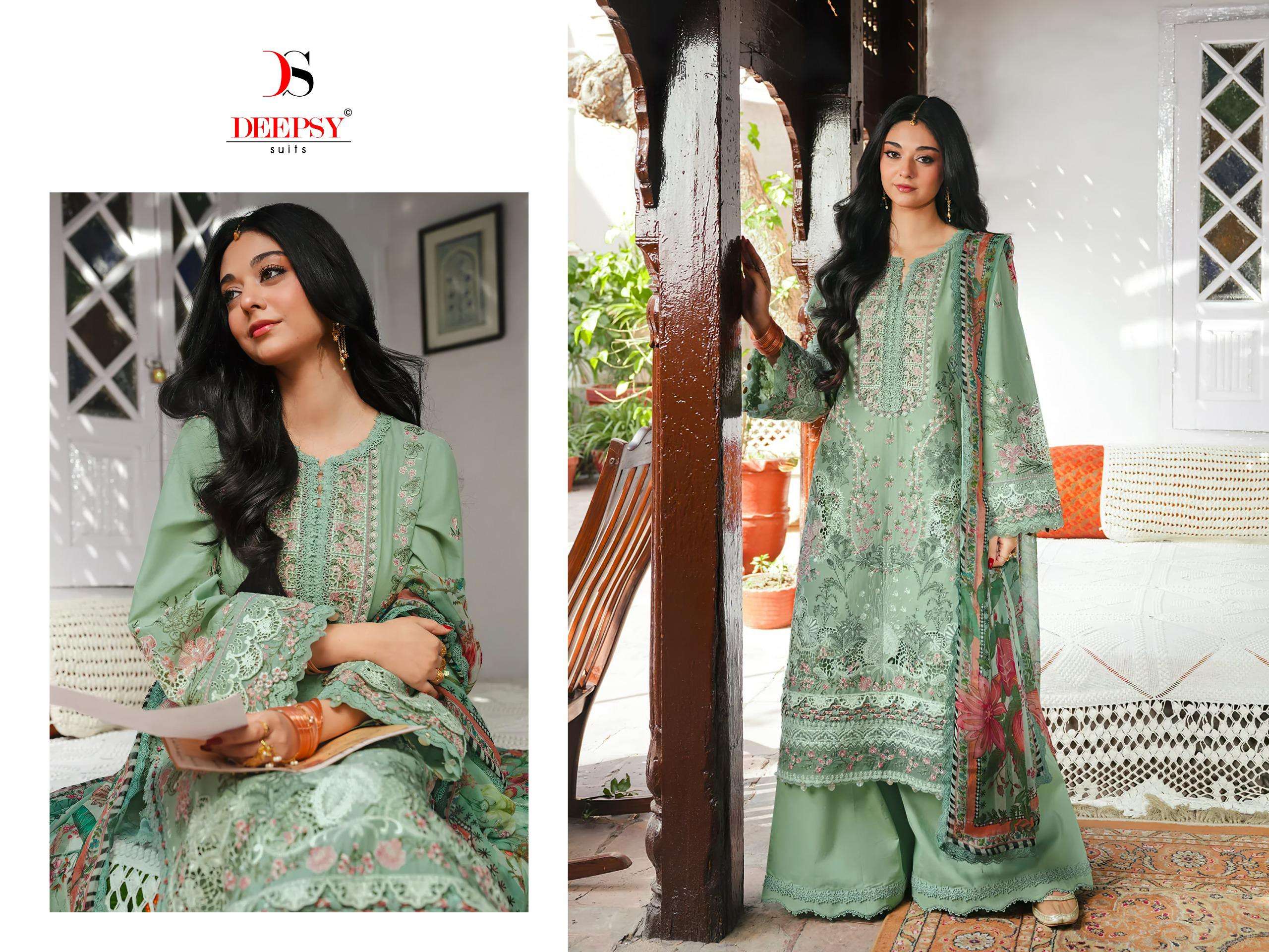 DEEPSY SUITS ELAF PREMIUM LUXURY LAWN COLLECTION VOL 4 COTTON HAVY EMBROIDERY DESIGNER WORK SUIT