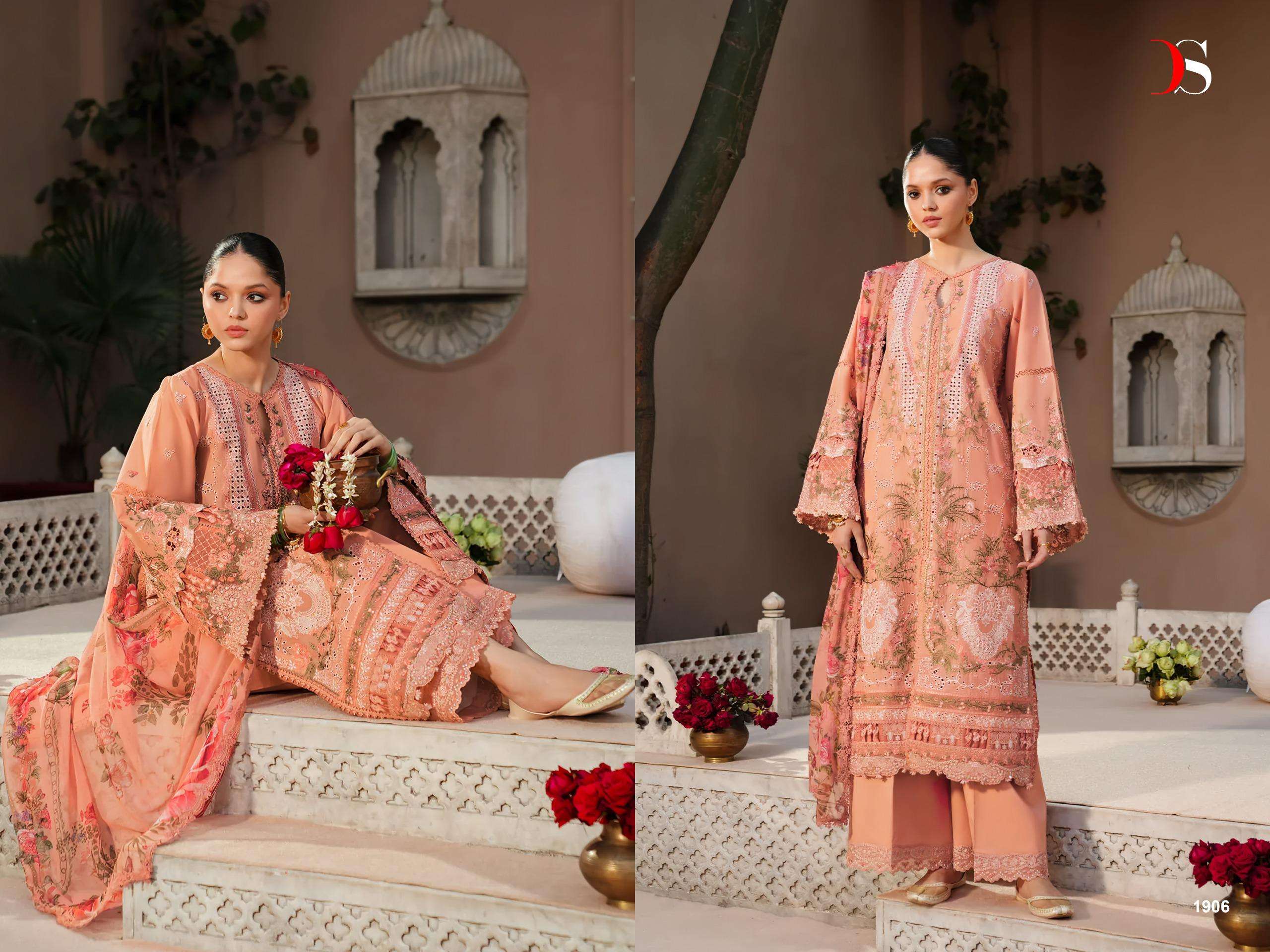DEEPSY SUITS ELAF PREMIUM LUXURY LAWN COLLECTION VOL 4 COTTON HAVY EMBROIDERY DESIGNER WORK SUIT