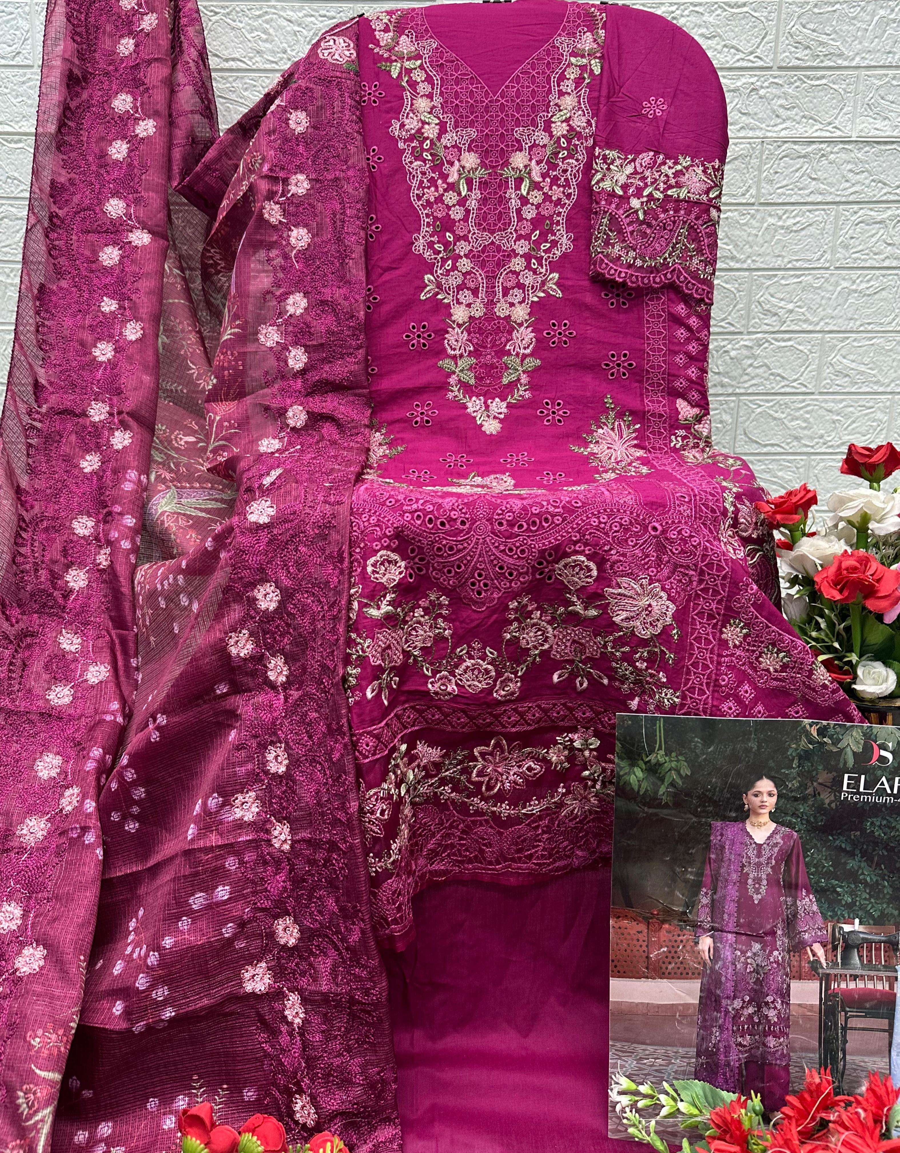 DEEPSY SUITS ELAF PREMIUM LUXURY LAWN COLLECTION VOL 4 COTTON HAVY EMBROIDERY DESIGNER WORK SUIT