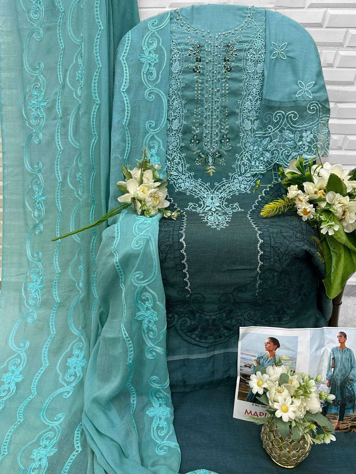 DEEPSY SUITS HIT DESIGN NO 1089 COTTON HEAVY EMBROIDERED DESIGNER SUIT