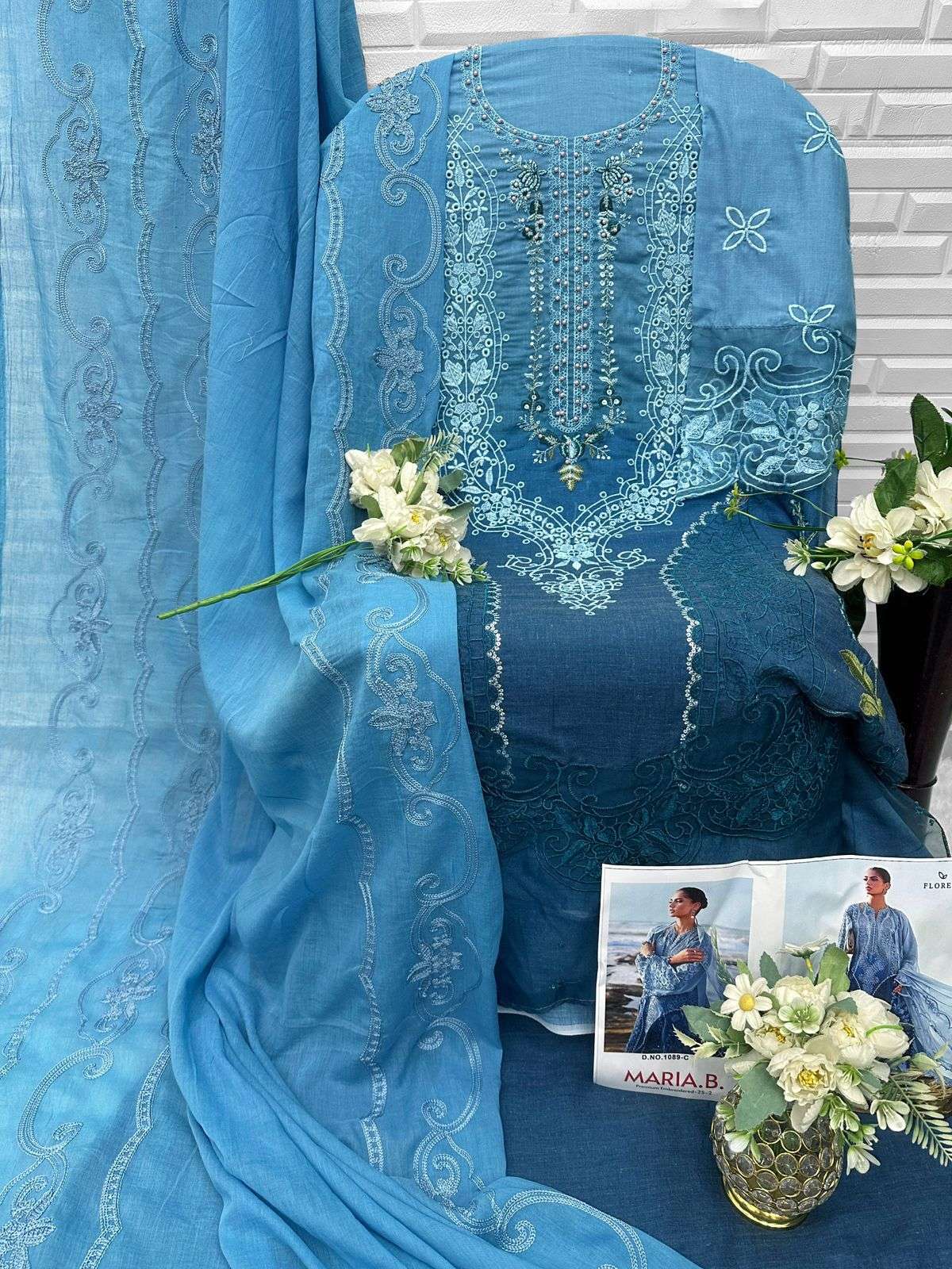DEEPSY SUITS HIT DESIGN NO 1089 COTTON HEAVY EMBROIDERED DESIGNER SUIT