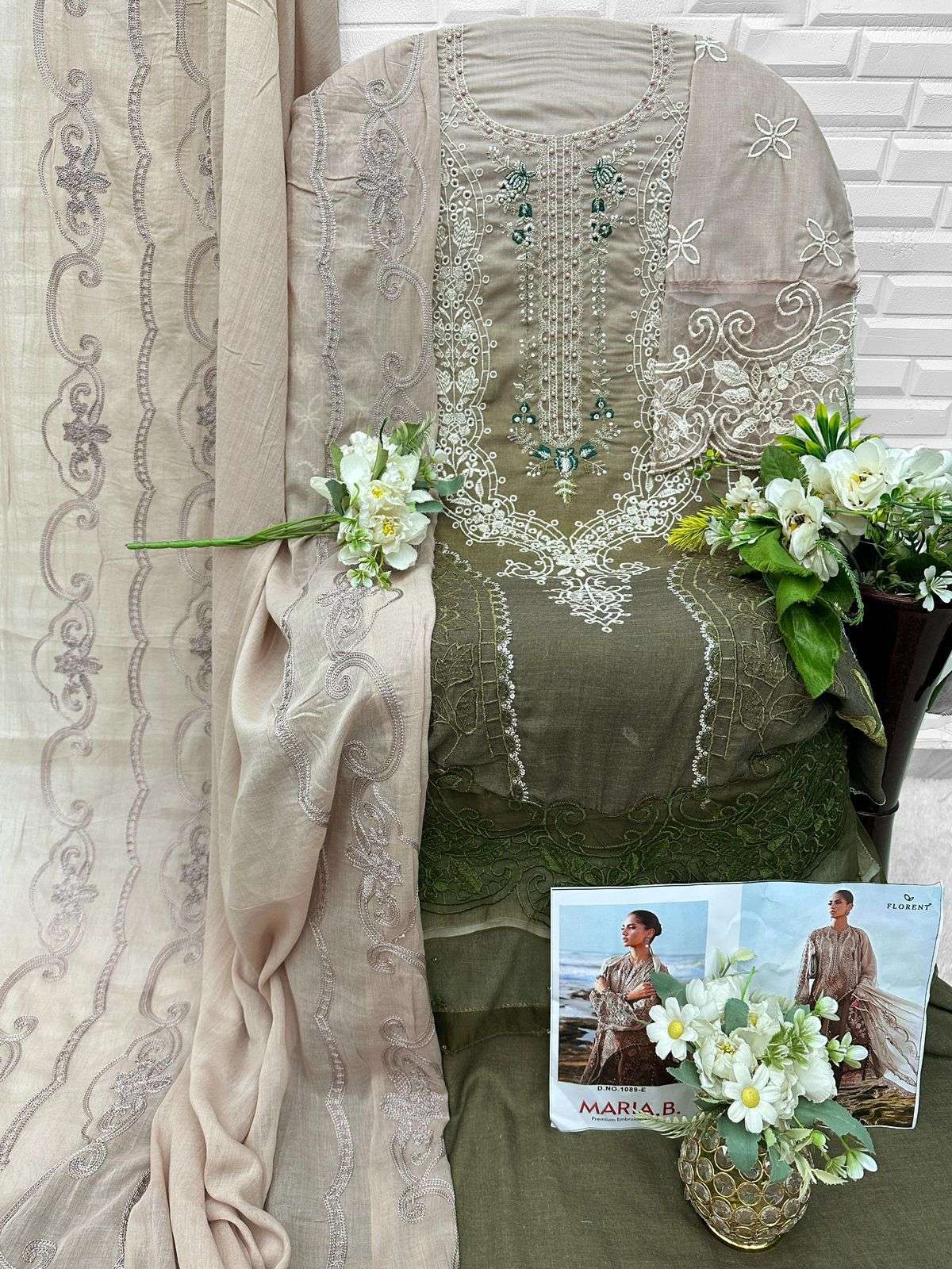 DEEPSY SUITS HIT DESIGN NO 1089 COTTON HEAVY EMBROIDERED DESIGNER SUIT