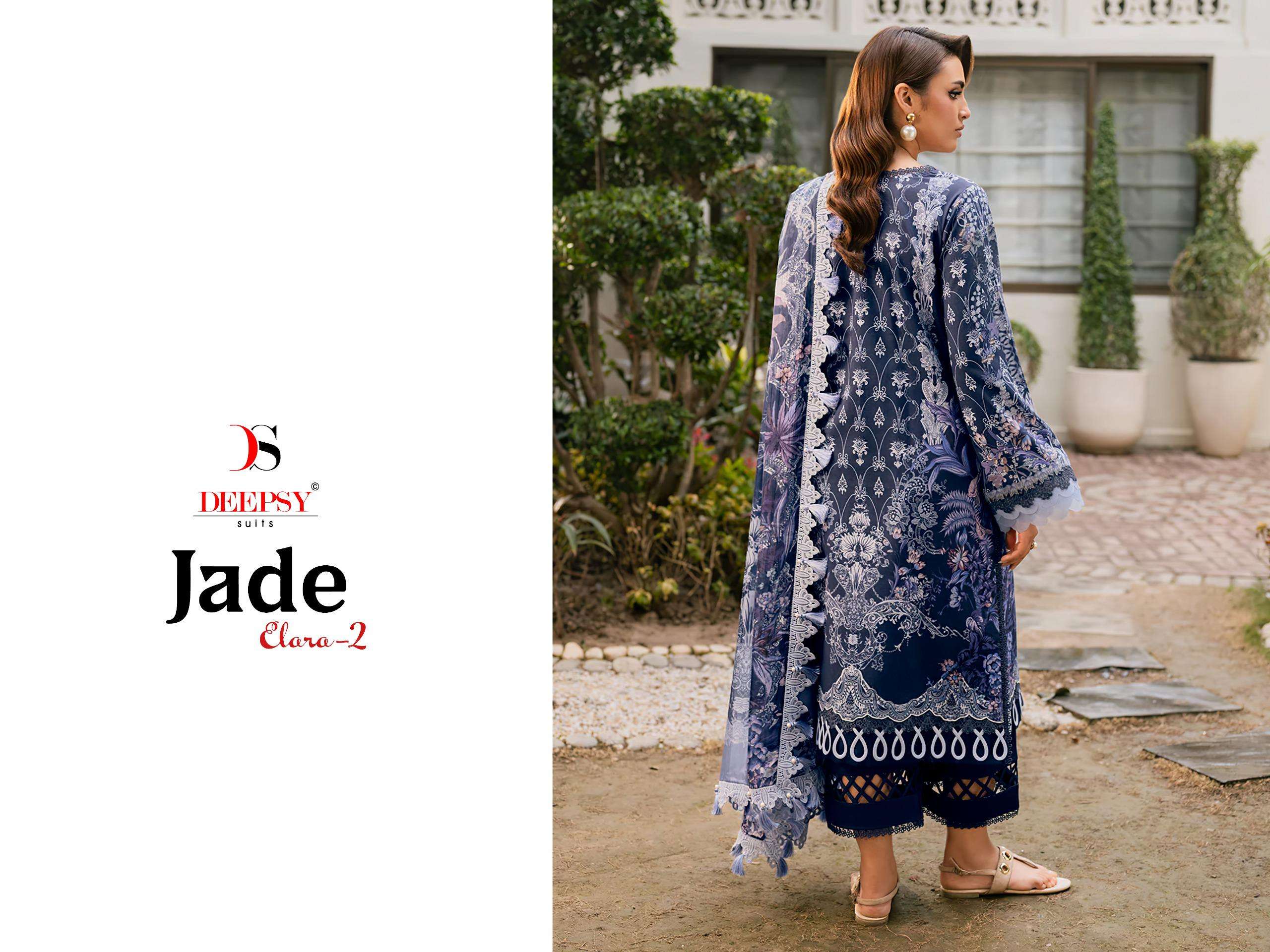 DEEPSY SUITS JADE ELARA VOL 2 COTTON HEAVY PATCH EMBROIDERY WORK SUIT
