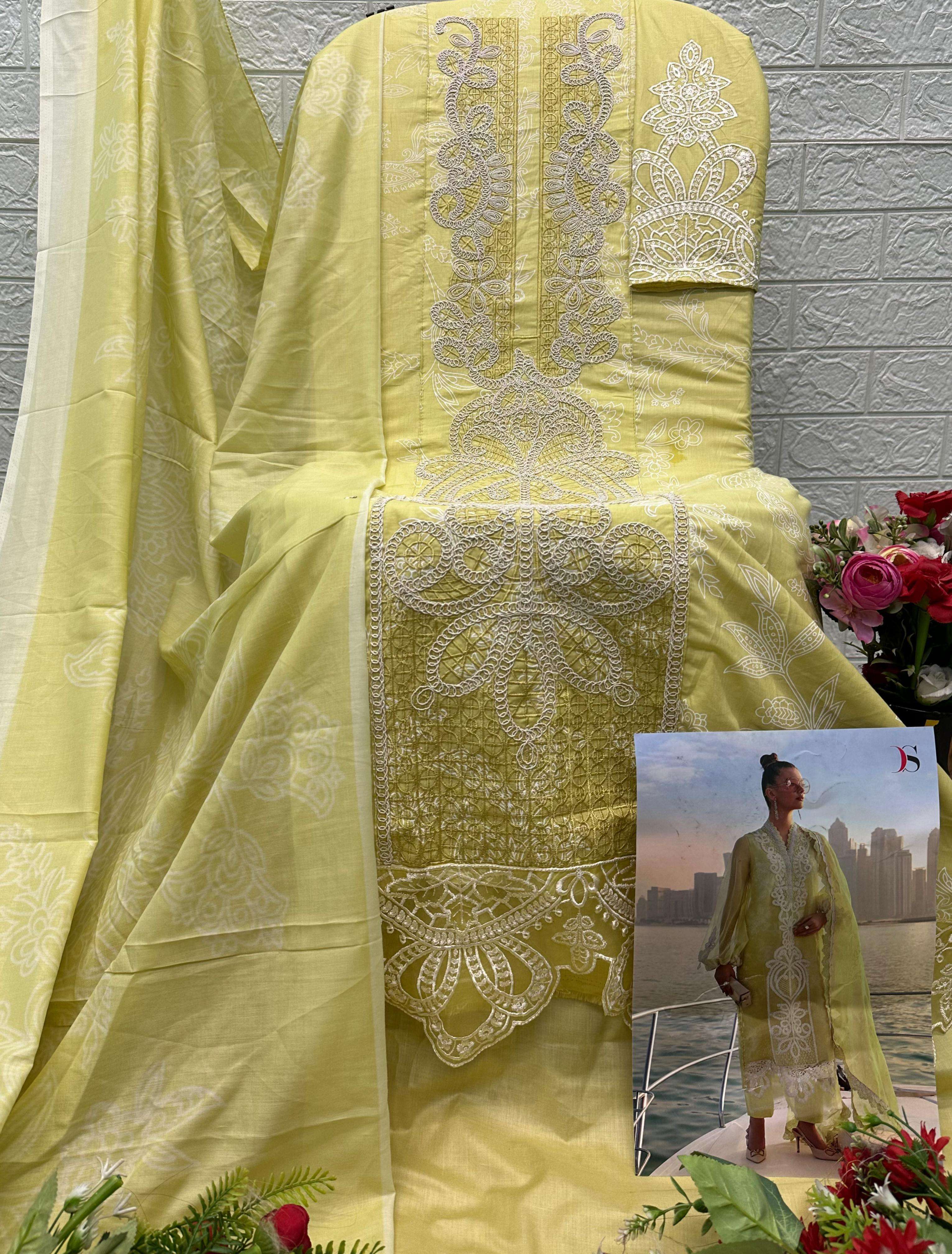 DEEPSY SUITS MARIA B PREMIUM EMBROIDERED VOL 4 COTTON HEAVY EMBROIDERY DESIGNER WORKS PAKISTANI SUIT