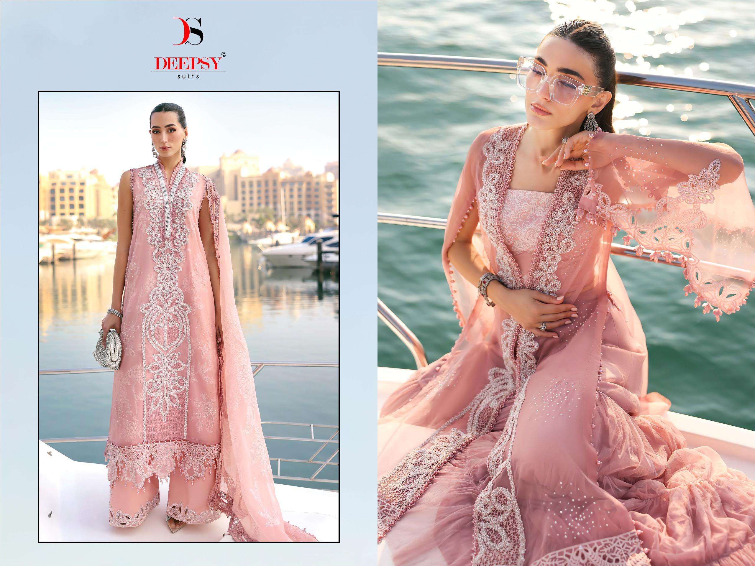 DEEPSY SUITS MARIA B PREMIUM EMBROIDERED VOL 4 COTTON HEAVY EMBROIDERY DESIGNER WORKS PAKISTANI SUIT