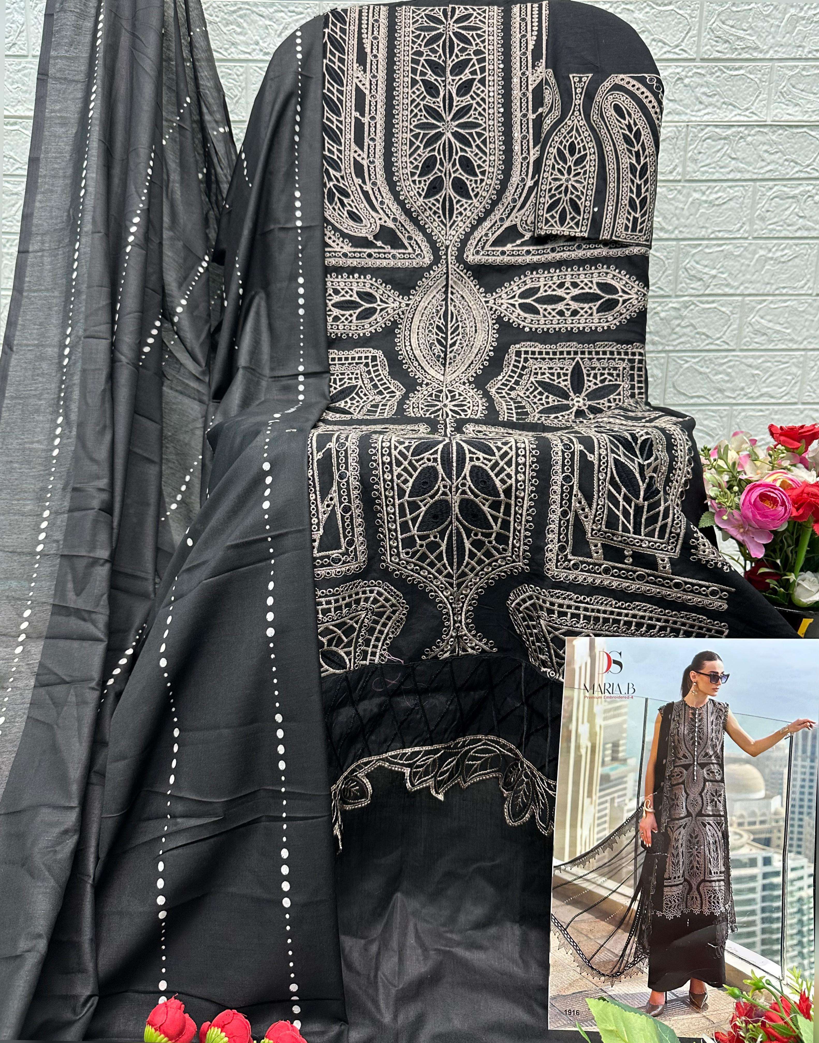 DEEPSY SUITS MARIA B PREMIUM EMBROIDERED VOL 4 COTTON HEAVY EMBROIDERY DESIGNER WORKS PAKISTANI SUIT