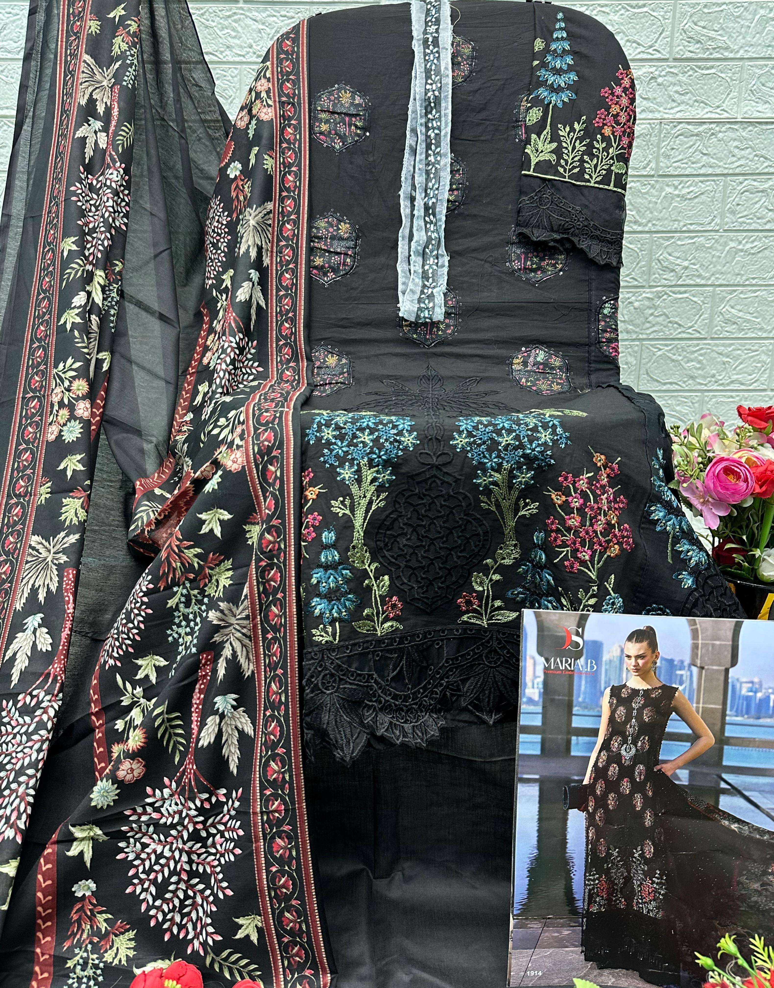 DEEPSY SUITS MARIA B PREMIUM EMBROIDERED VOL 4 COTTON HEAVY EMBROIDERY DESIGNER WORKS PAKISTANI SUIT