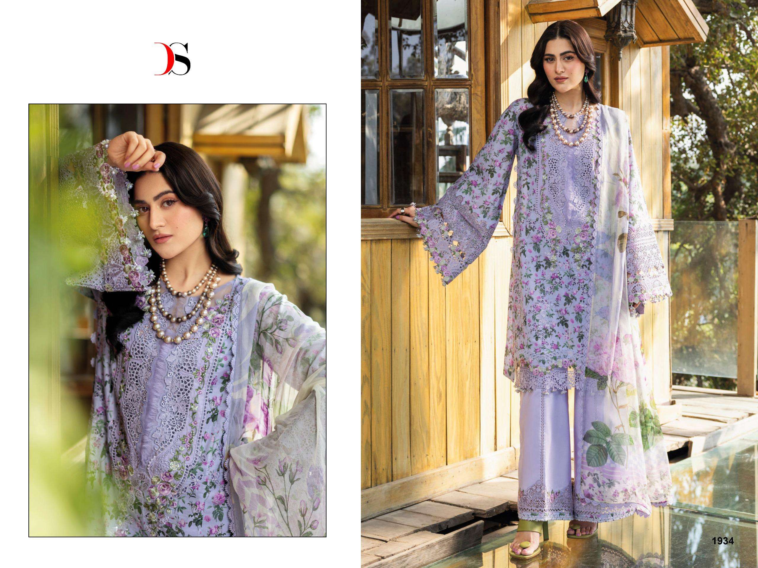 DEEPTEX PRINTS ELAF CHIKANKARI COTTON HEAVY EMBROIDERY DESIGNER WORK SUIT
