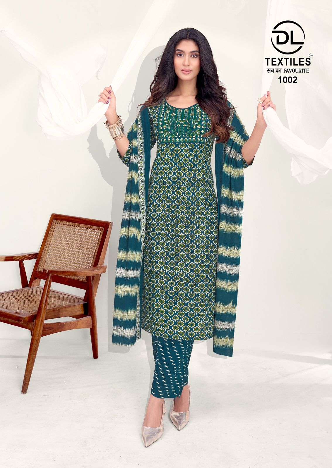 DL TEXTILES ROYAL AJRAKH COTTON PRINTS READY MADE LADIES SUIT